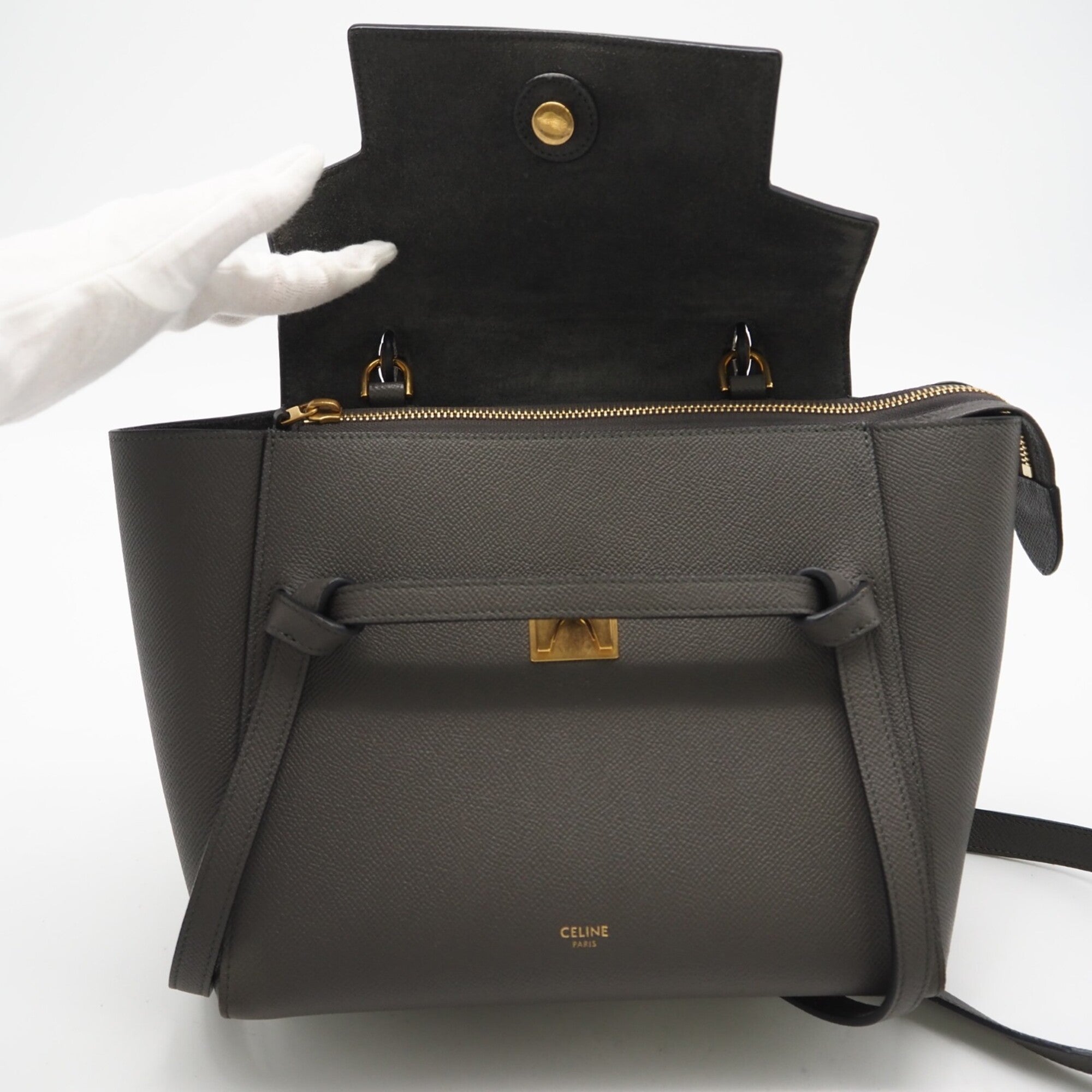 Celine Gray Leather Handbag (Pre-Owned)