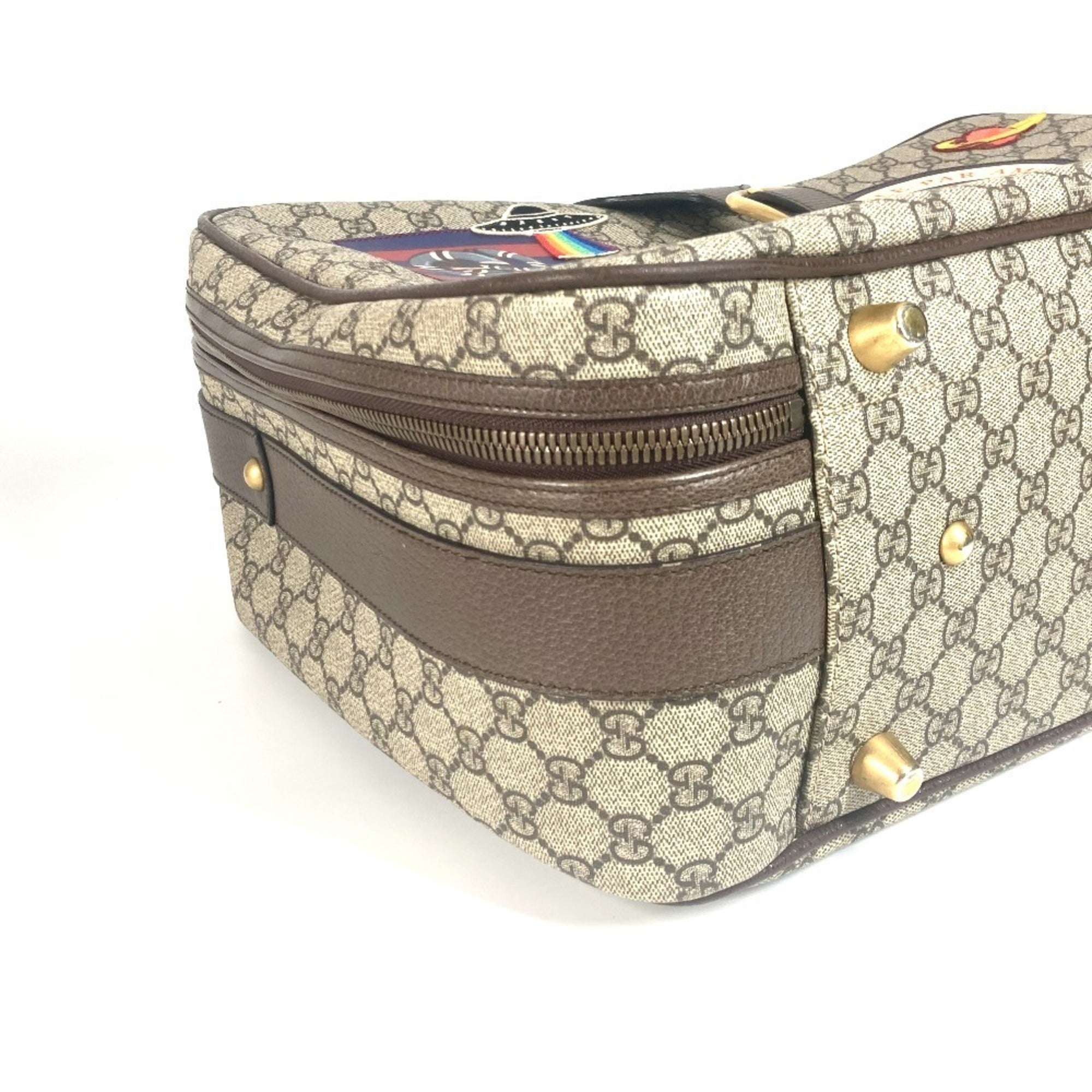 Gucci Beige Multi-Color Gg Supreme Boston Bag (Pre-Owned)