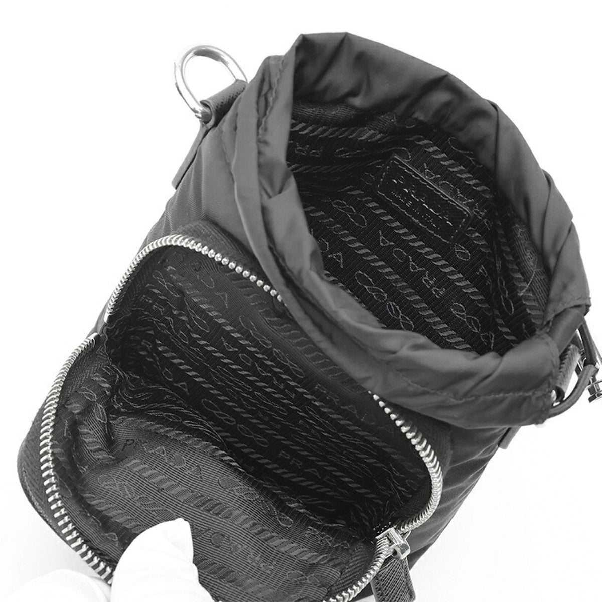 Prada Black Fabric Pouch Shoulder Bag (Pre-Owned)