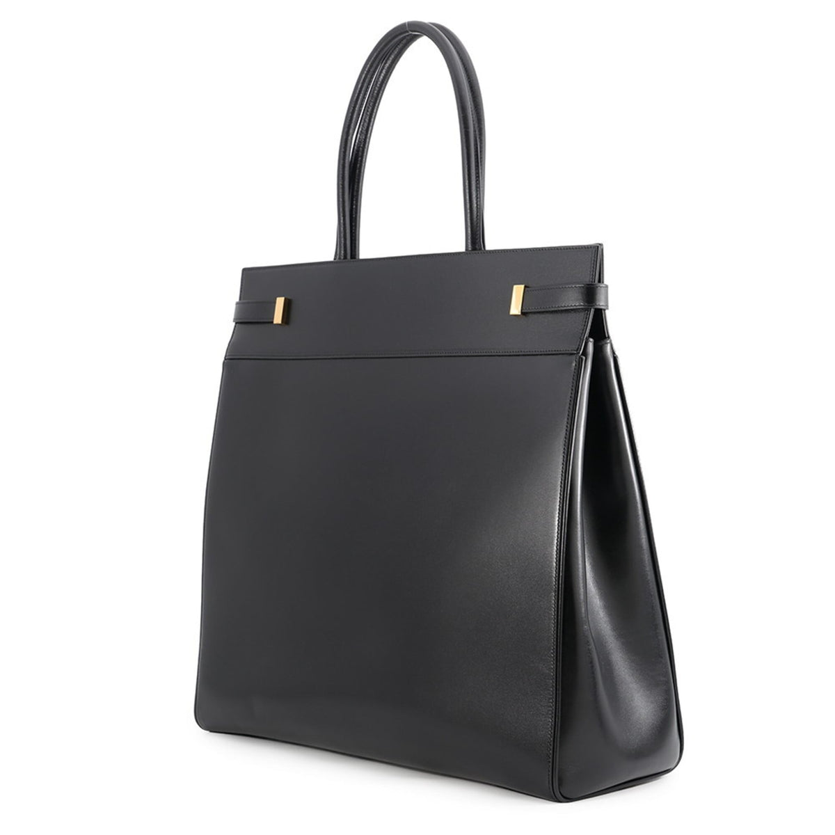 Yves Saint Laurent Black Leather Handbag Tote Bag (Pre-Owned)