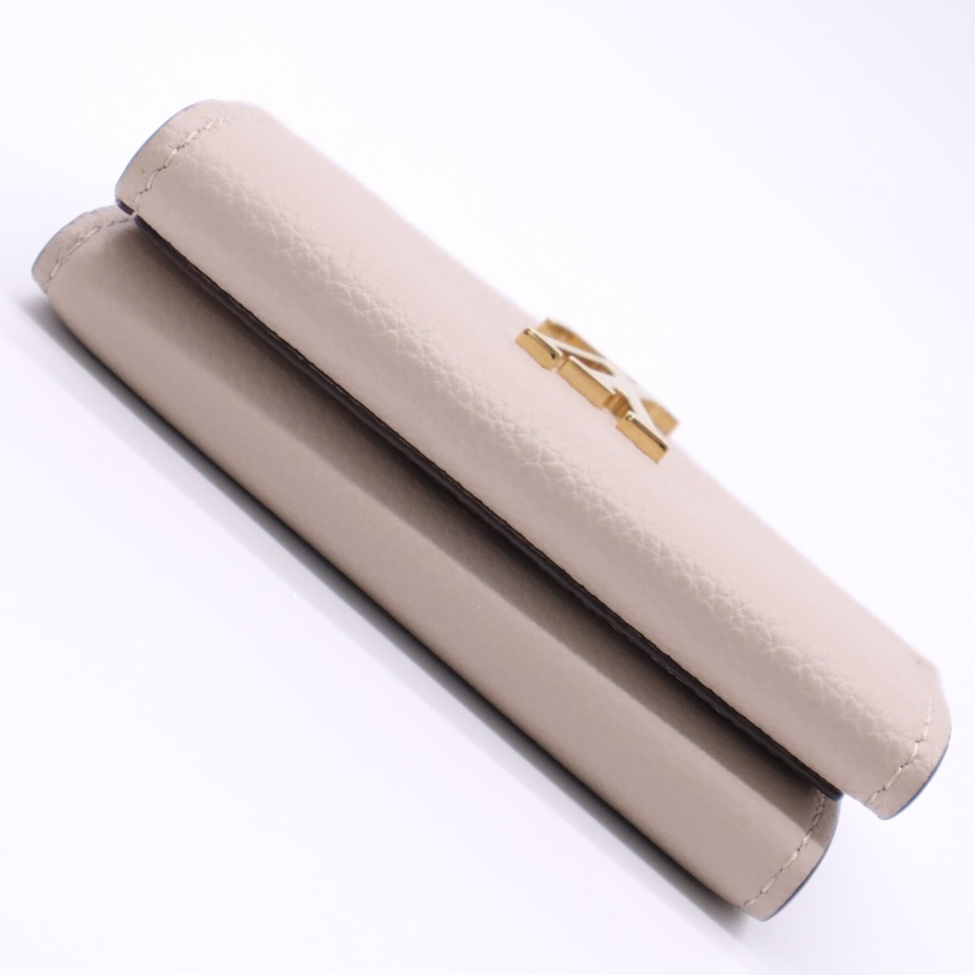 Louis Vuitton Taurillon Beige Leather Wallet (Tri-Fold) (Pre-Owned)