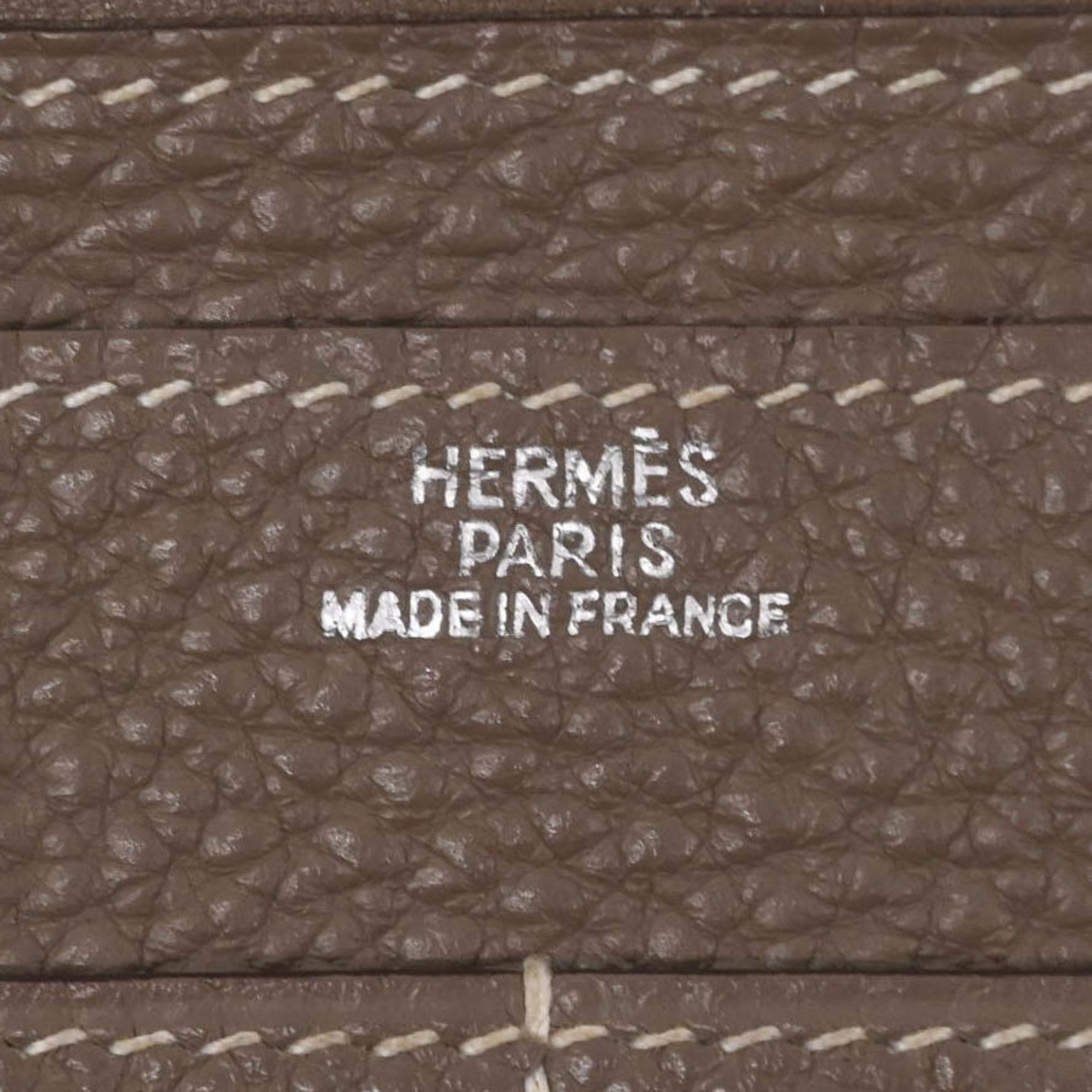 Hermes Dogon Duo Etoupe Gray Grayish Togo Leather Long Wallet (Bi-Fold) (Pre-Owned)