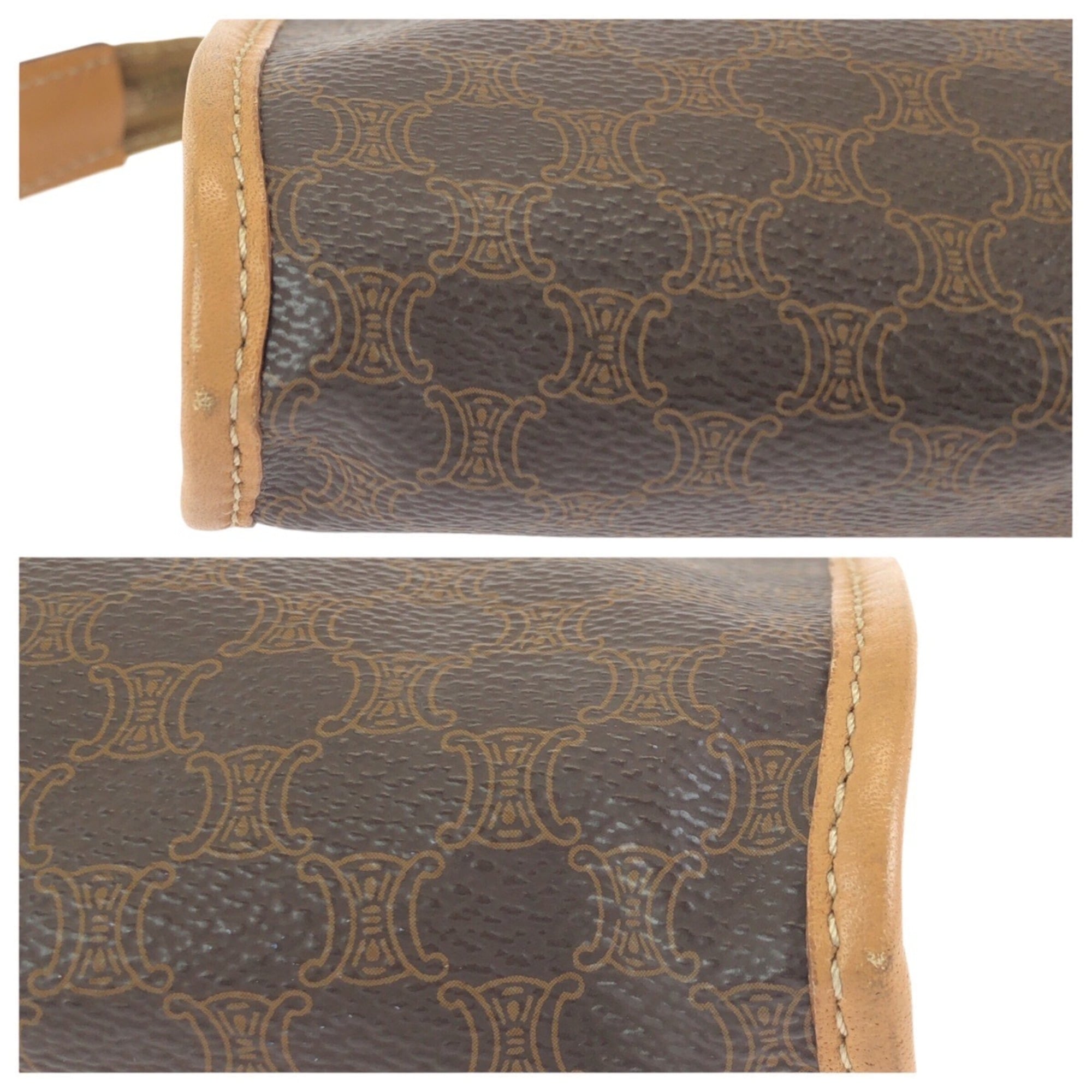 Celine Brown Pvc Leather Clutch Bag (Pre-Owned)