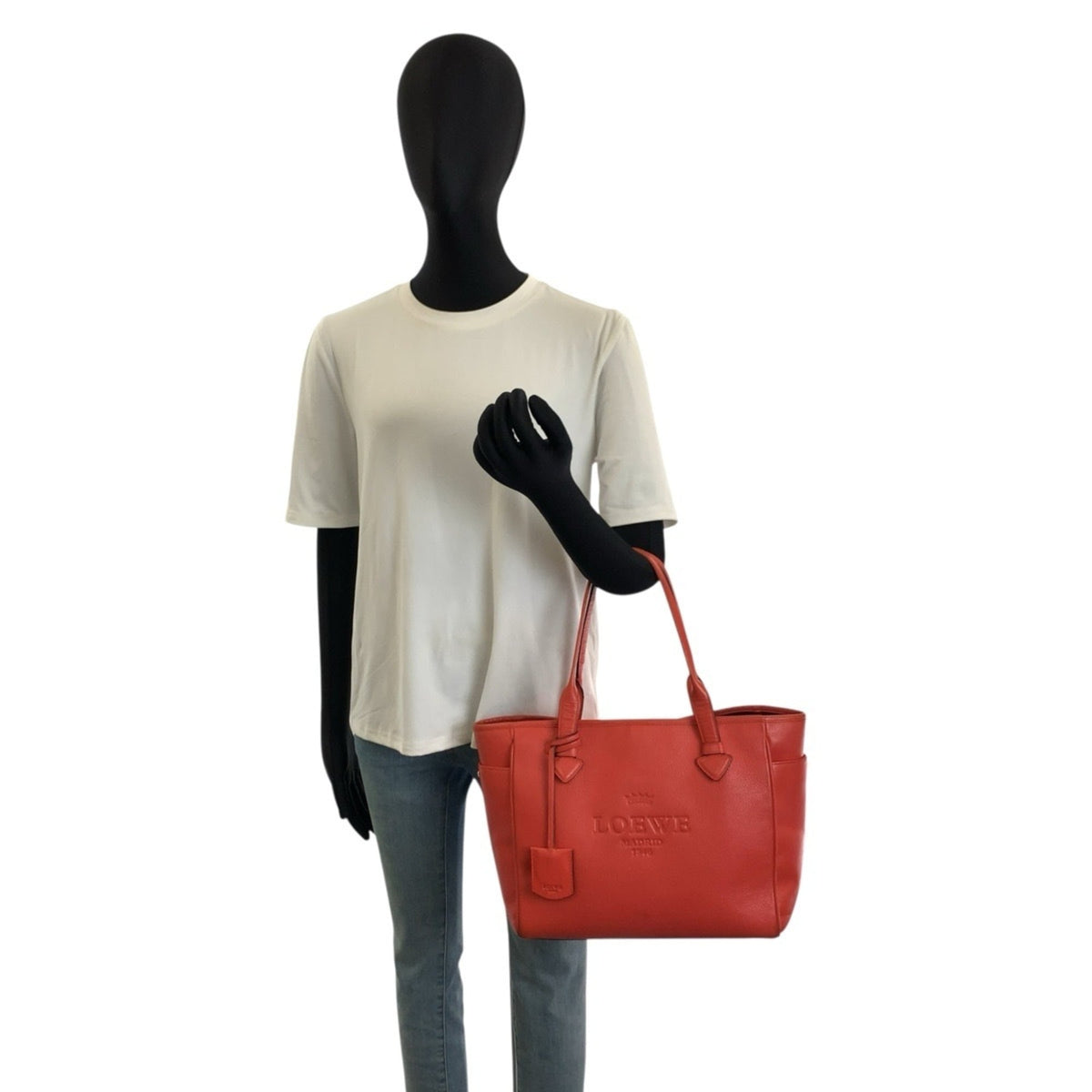 Loewe Orange Leather Handbag Tote Bag (Pre-Owned)
