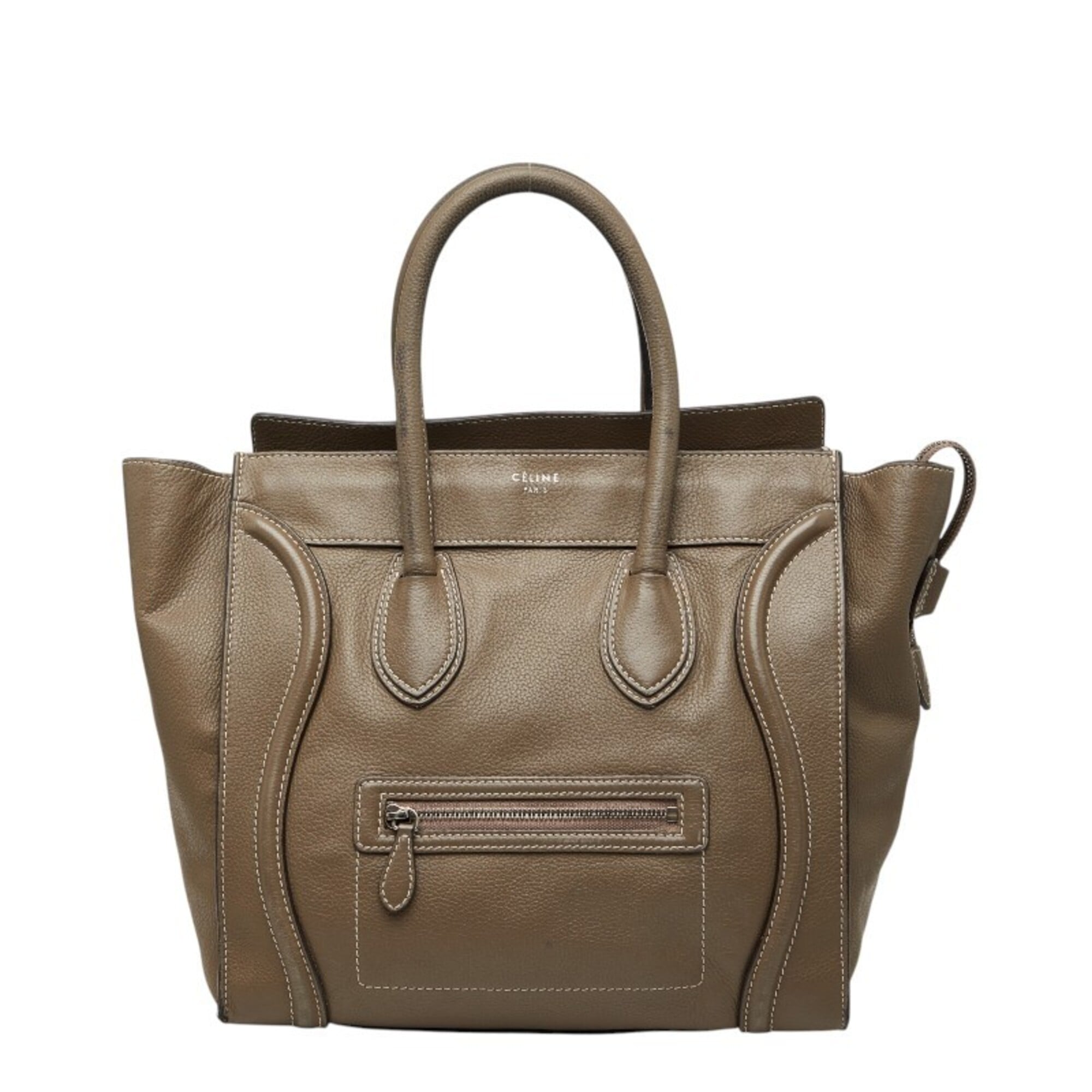 Celine Grayish Leather Handbag Tote Bag (Pre-Owned)