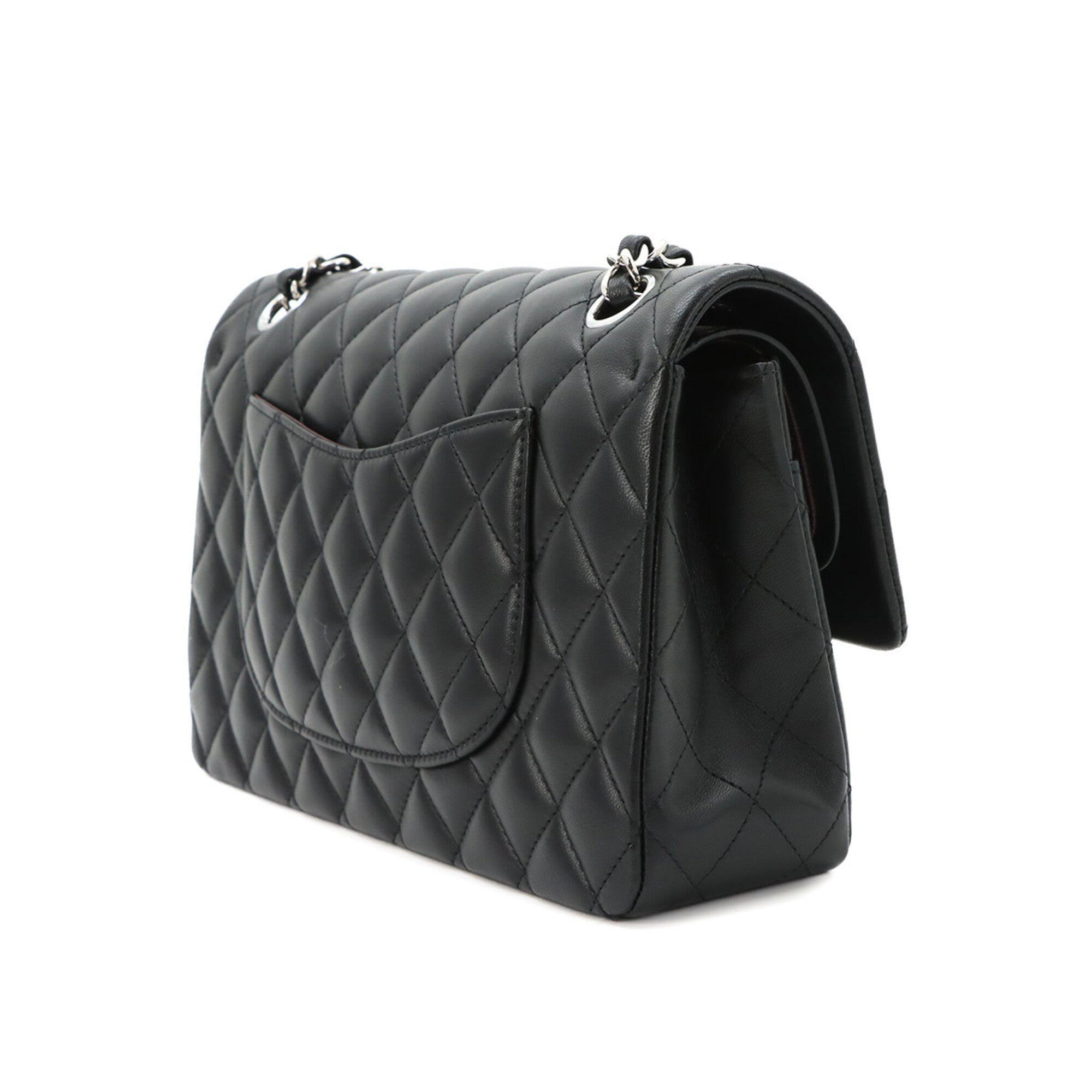 Chanel Black Leather Handbag Shoulder Bag (Pre-Owned)