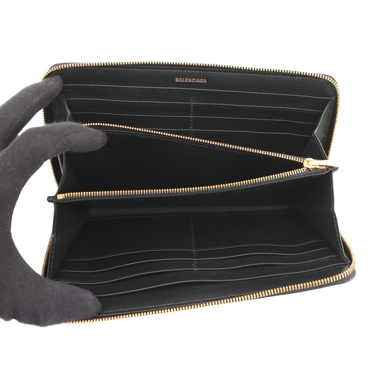 Balenciaga Black Leather Long Wallet (Bi-Fold) (Pre-Owned)