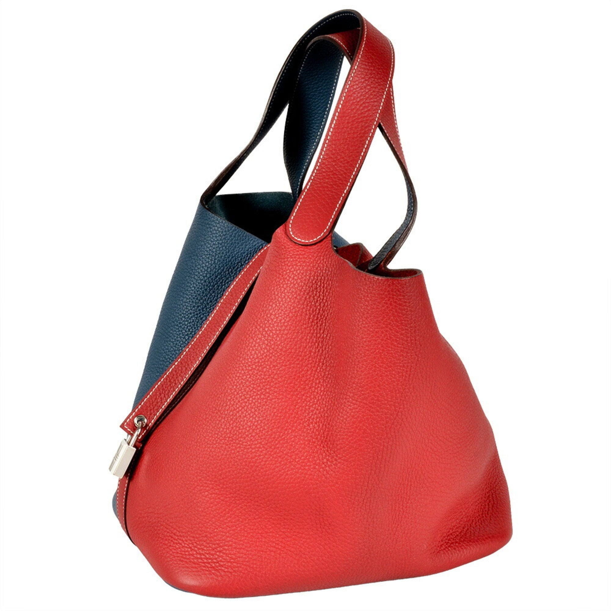 Hermes Picotin Rouge Casaque Taurillon Clemence Leather Handbag (Pre-Owned)
