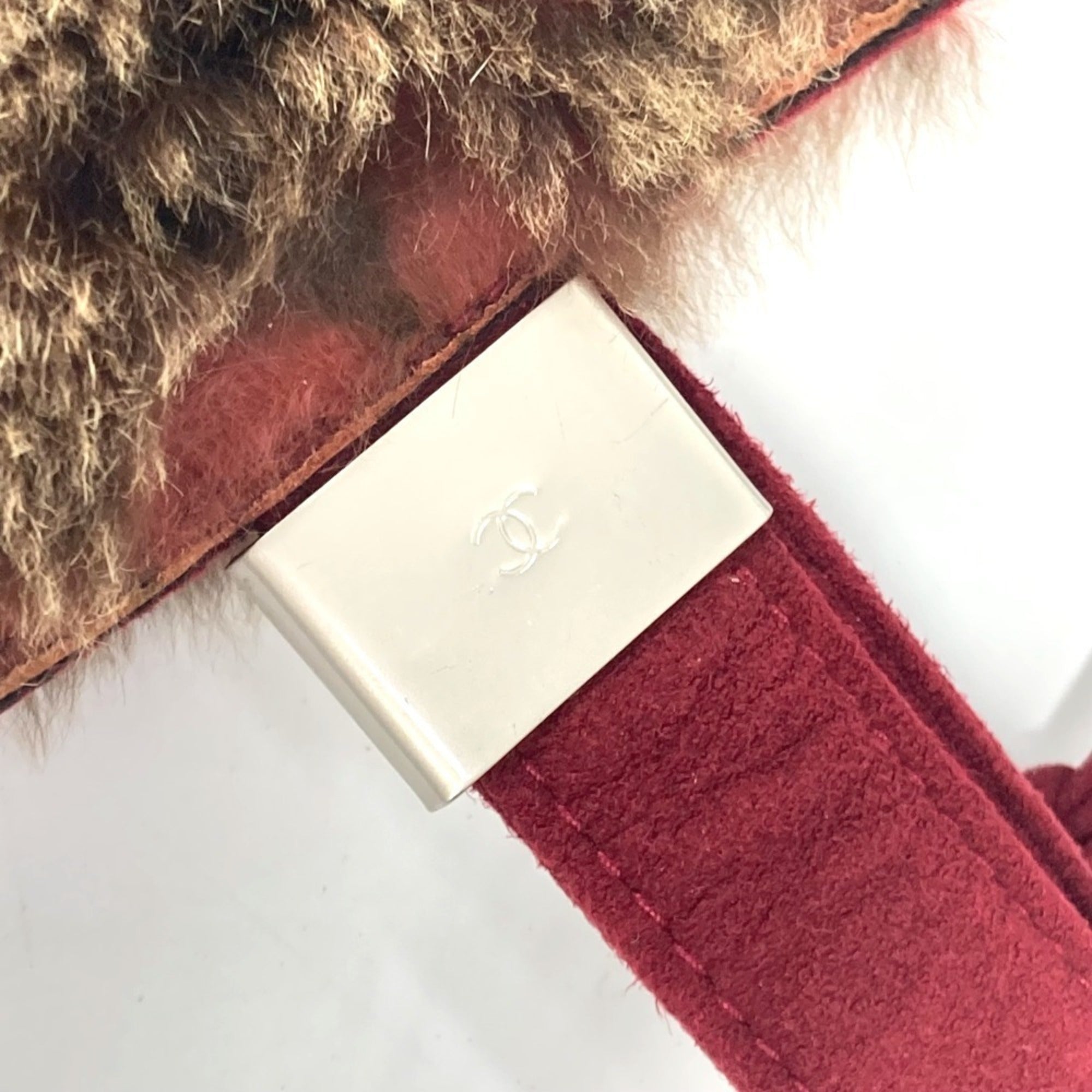 Chanel Brown Red Color Fur Shoulder Bag Tote Bag (Pre-Owned)
