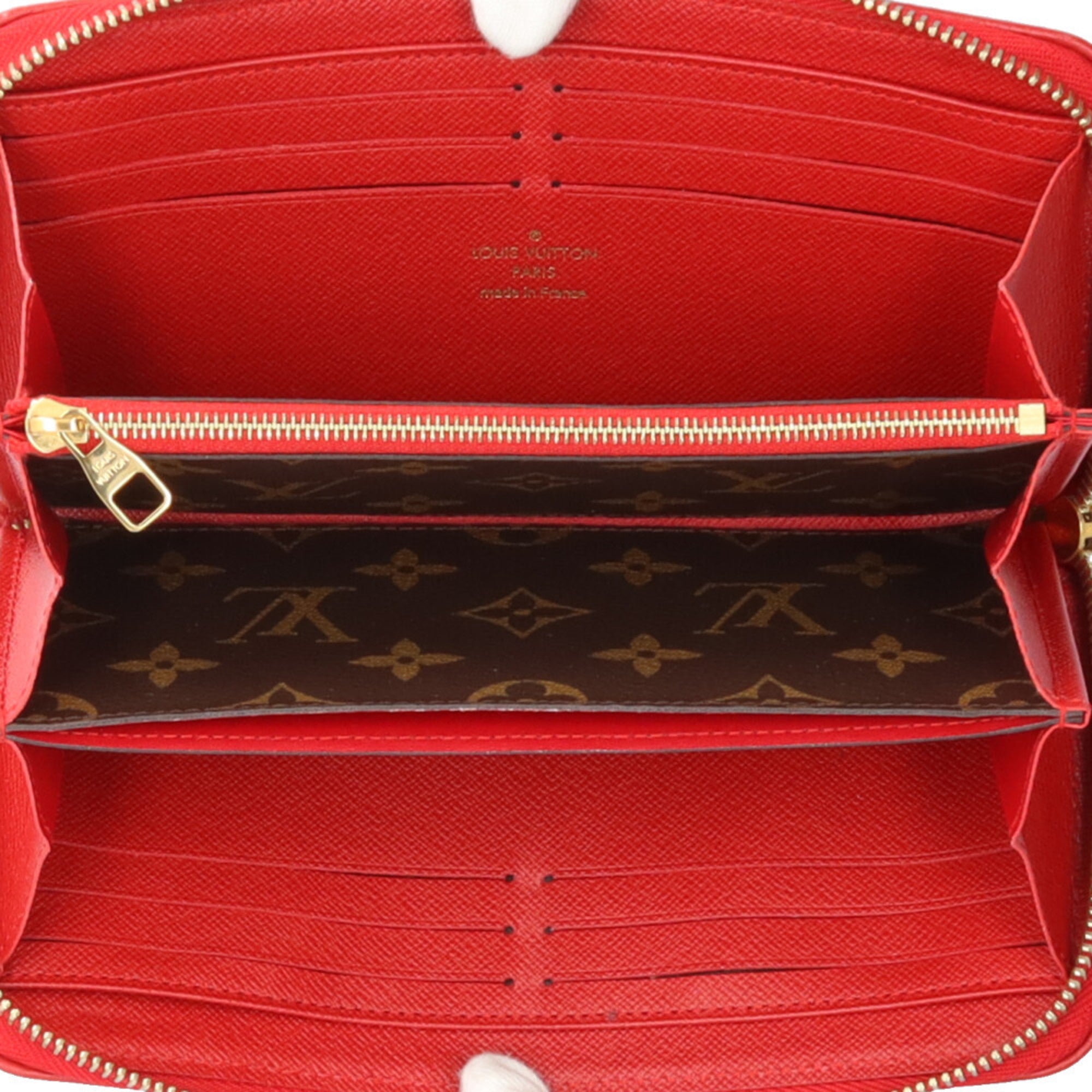 Louis Vuitton Brown Red Color Monogram Long Wallet (Bi-Fold) (Pre-Owned)
