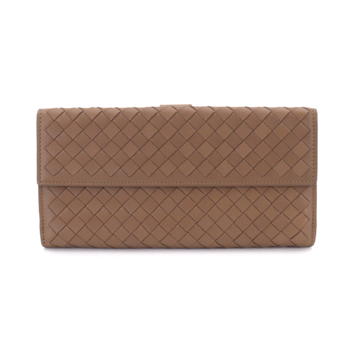 Bottega Veneta Brown Intrecciato Long Wallet (Bi-Fold) (Pre-Owned)