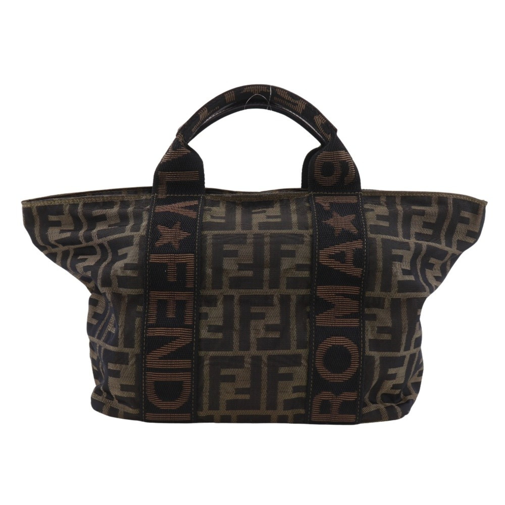 Fendi Brown Nylon Canvas Handbag (Pre-Owned)