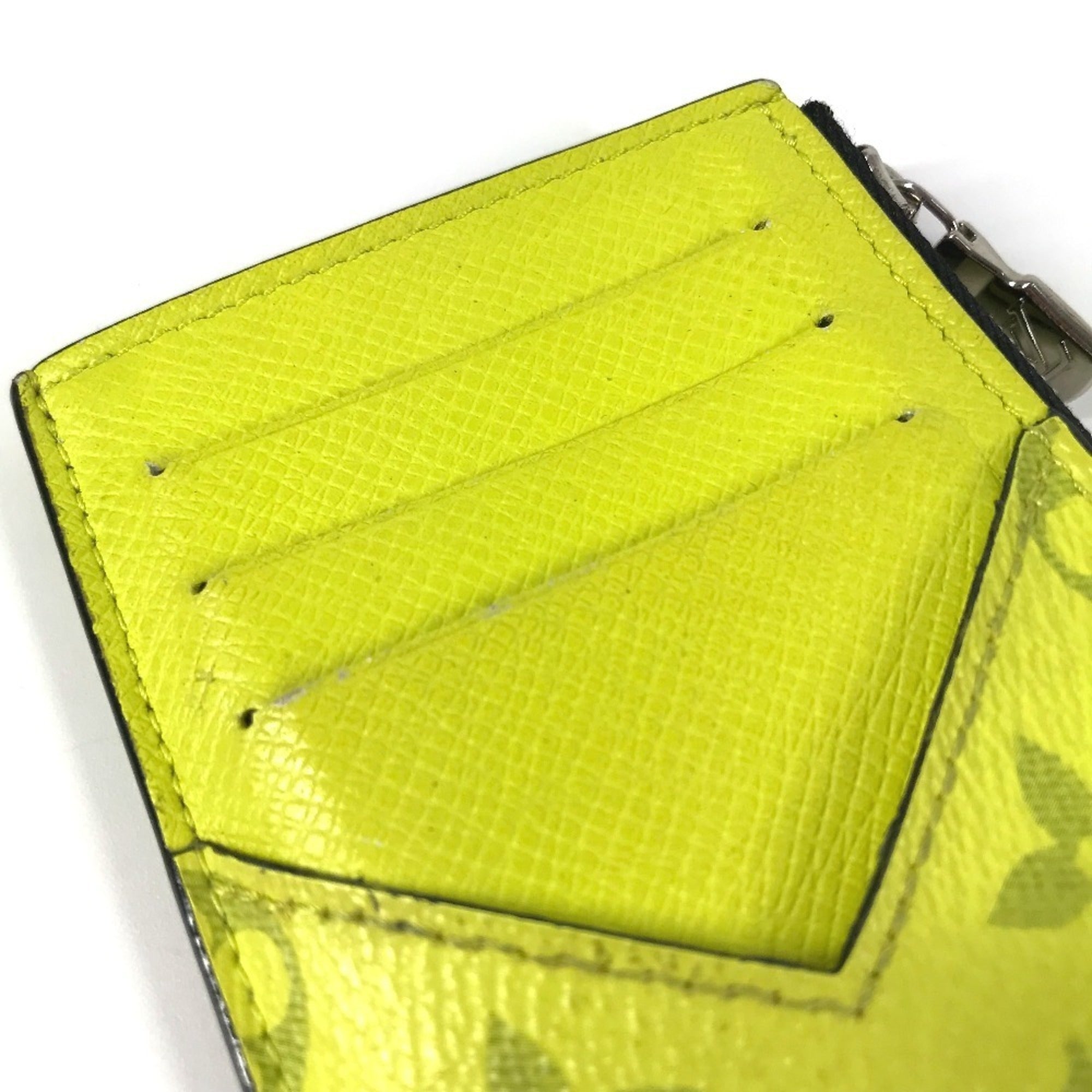 Louis Vuitton Taiga Yellow Taiga Leather Monogram Coin Purse/Coin Case (Pre-Owned)