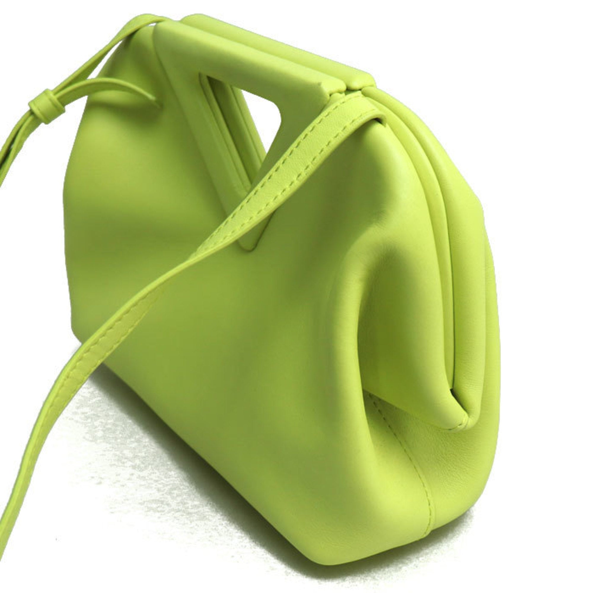 Bottega Veneta Green Yellow Leather Shoulder Bag (Pre-Owned)