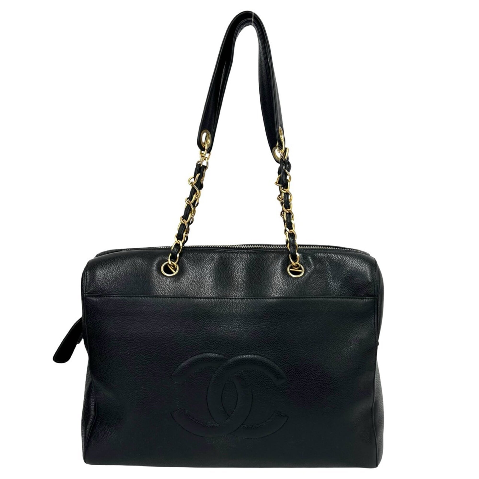 Chanel Black Grained Calfskin Tote Bag (Pre-Owned)