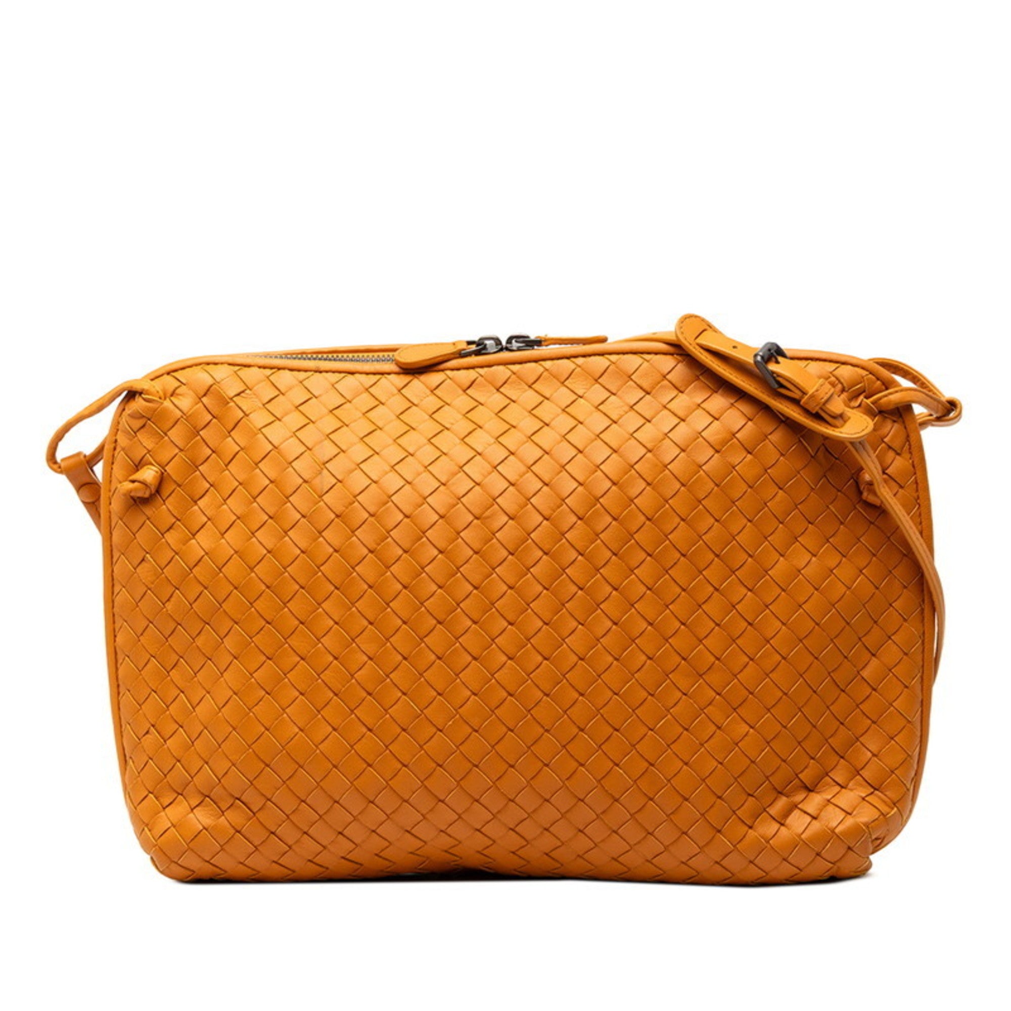 Bottega Veneta Orange Leather Shoulder Bag (Pre-Owned)