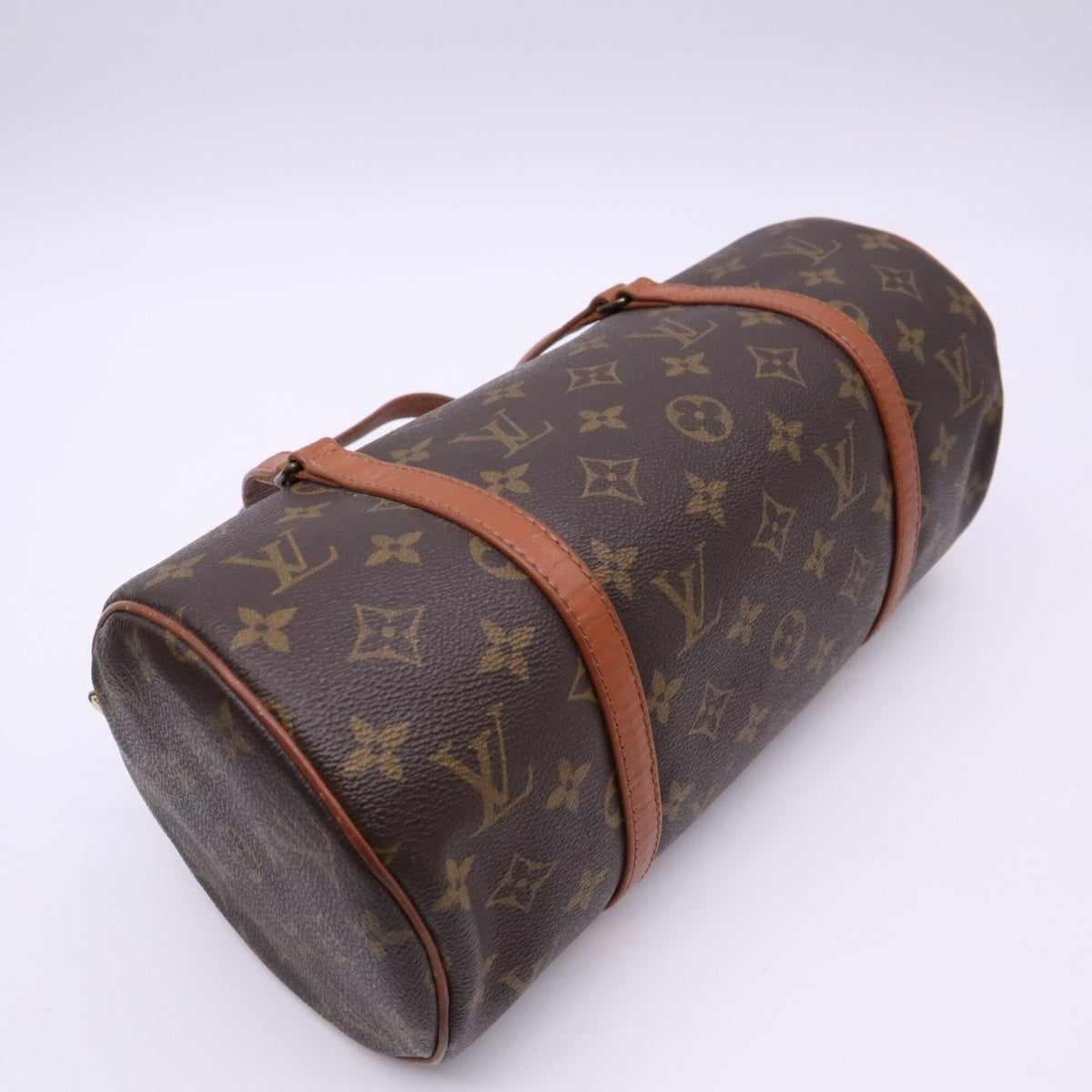 Louis Vuitton Monogram Beige Brown Coated Canvas Leather Handbag (Pre-Owned)