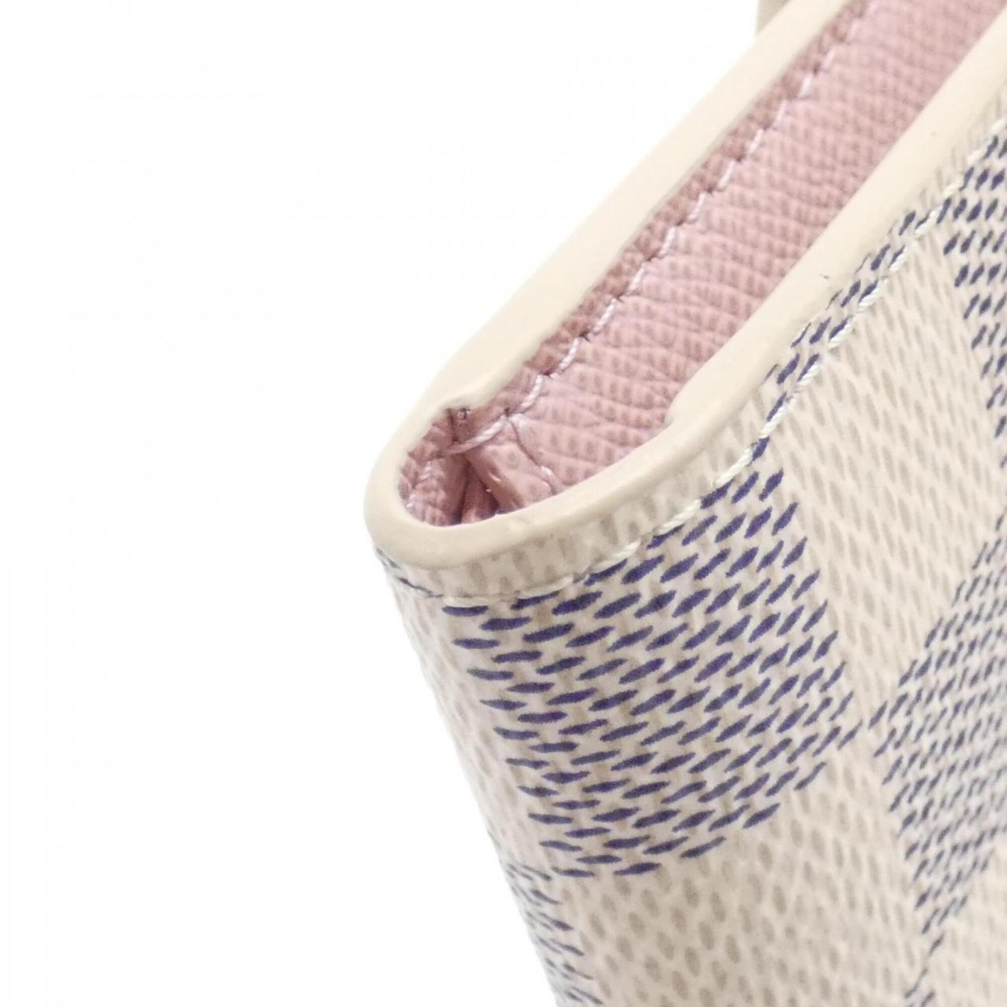 Louis Vuitton Damier Azur Azur Rose Ballerine Coated Canvas Wallet (Tri-Fold) (Pre-Owned)