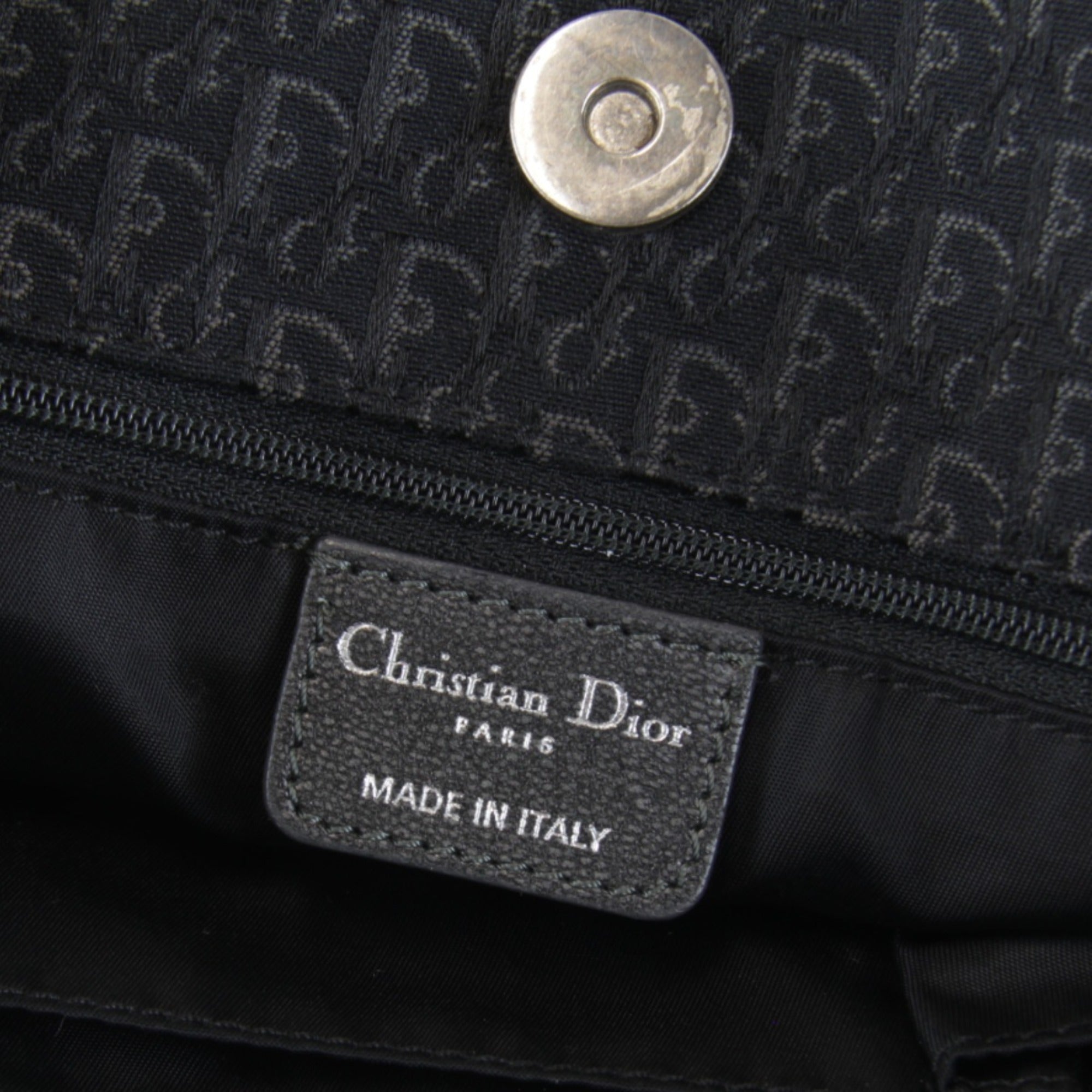 Christian Dior Trotter Black Canvas Tote Bag (Pre-Owned)
