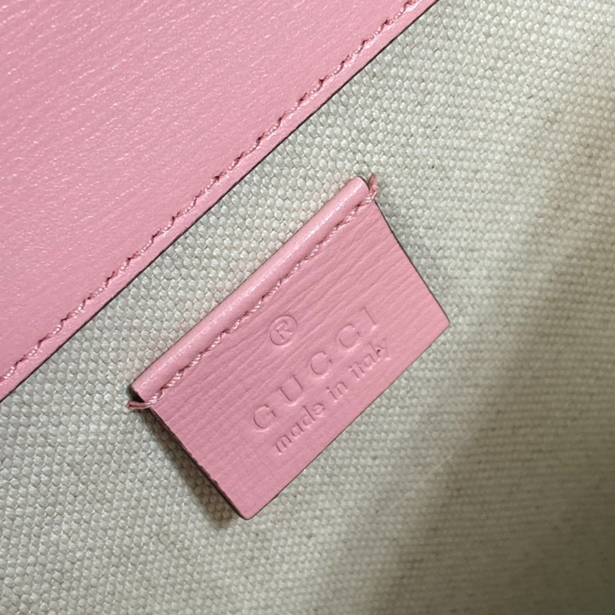 Gucci Pink Red Color Leather Shoulder Bag (Pre-Owned)
