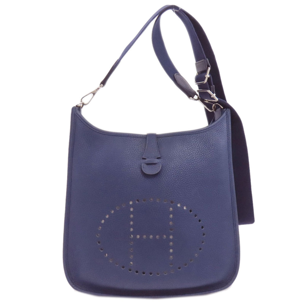 Hermes Blue Taurillon Clemence Leather Shoulder Bag (Pre-Owned)