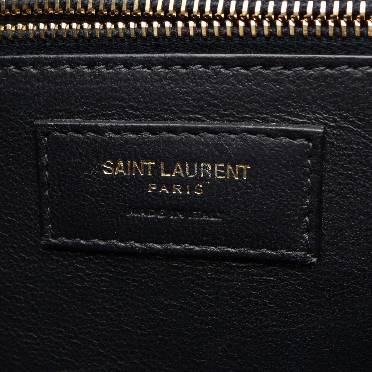 Saint Laurent Beige Navy Canvas Leather Handbag Shoulder Bag (Pre-Owned)