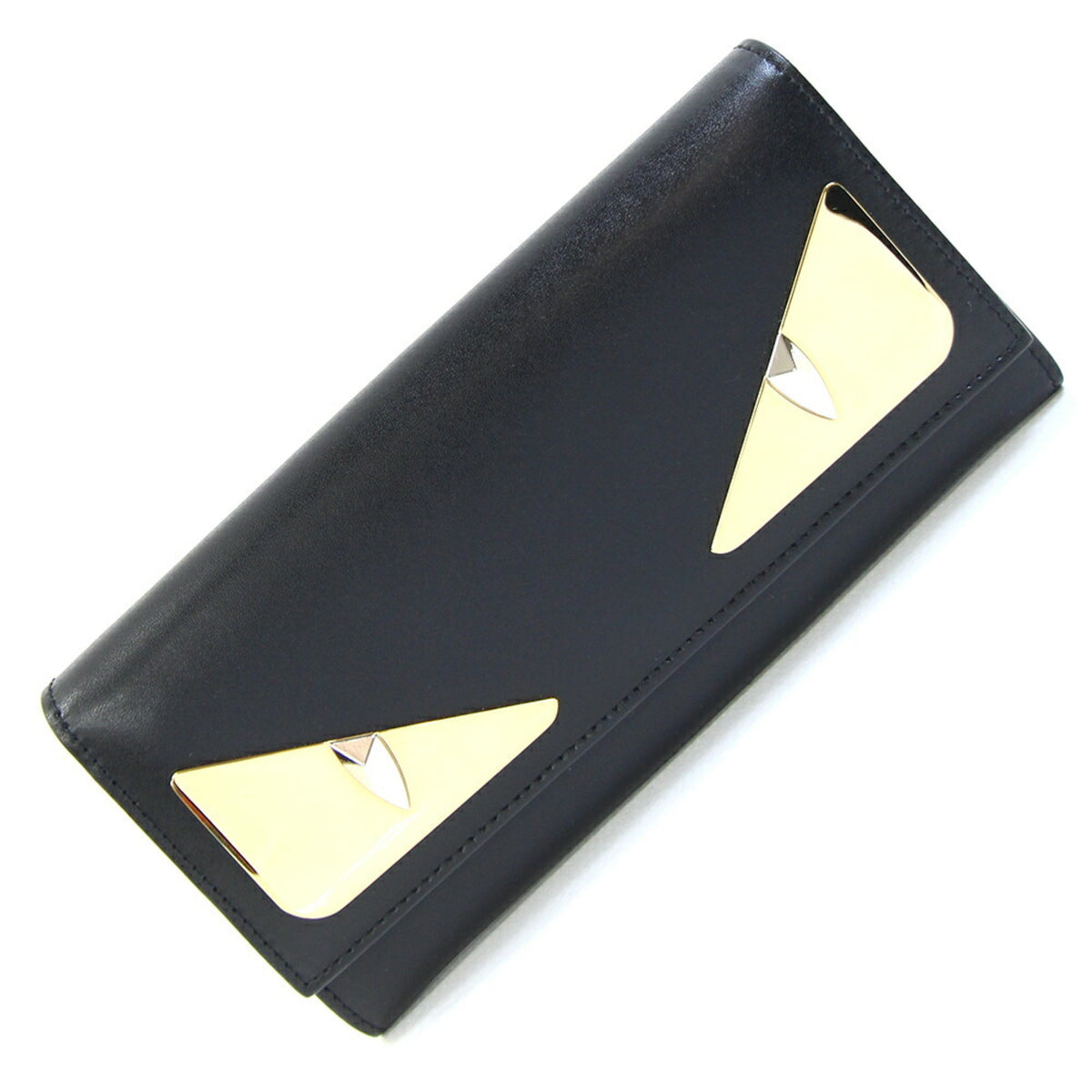 Fendi Black Leather Long Wallet (Bi-Fold) (Pre-Owned)