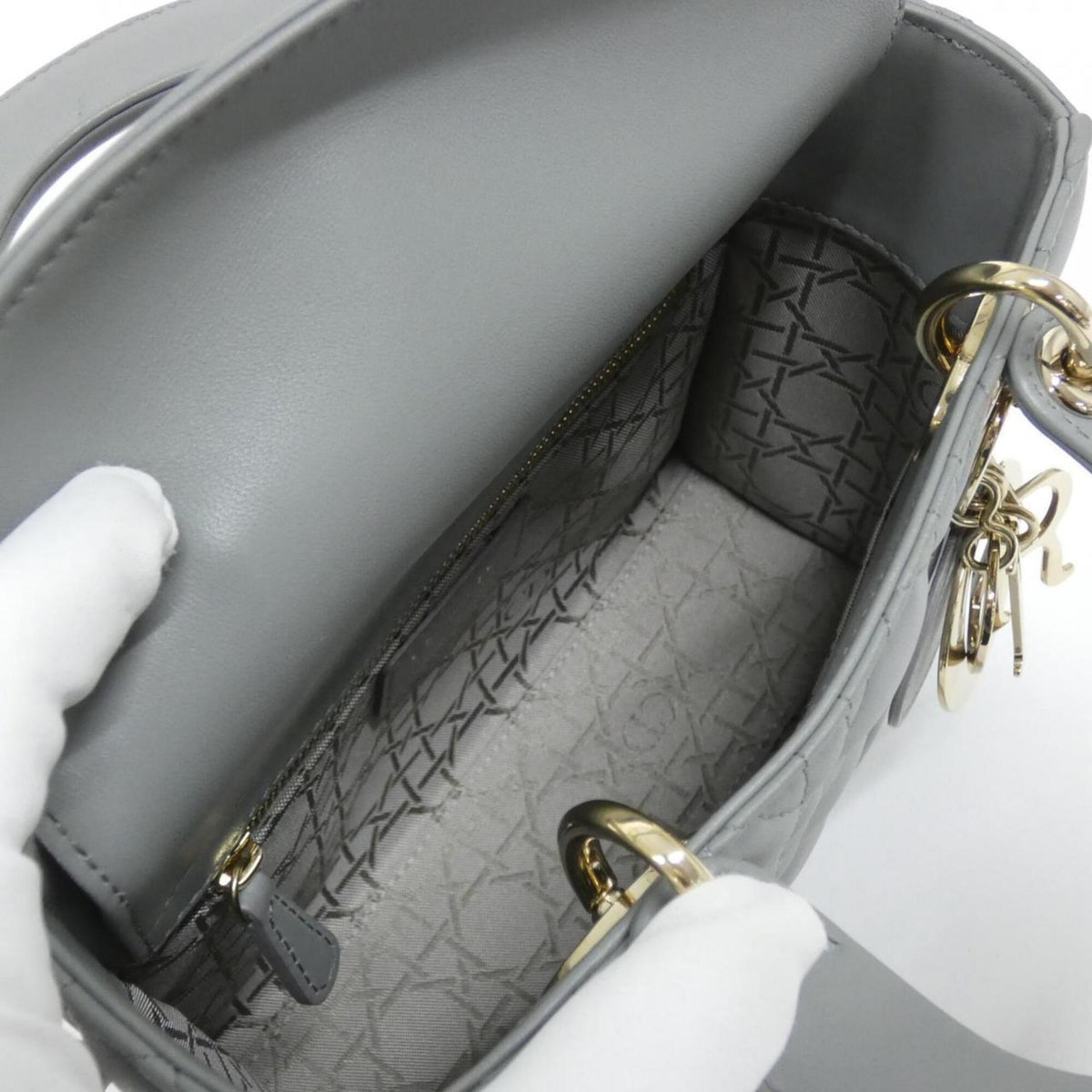 Christian Dior Gray Leather Handbag (Pre-Owned)