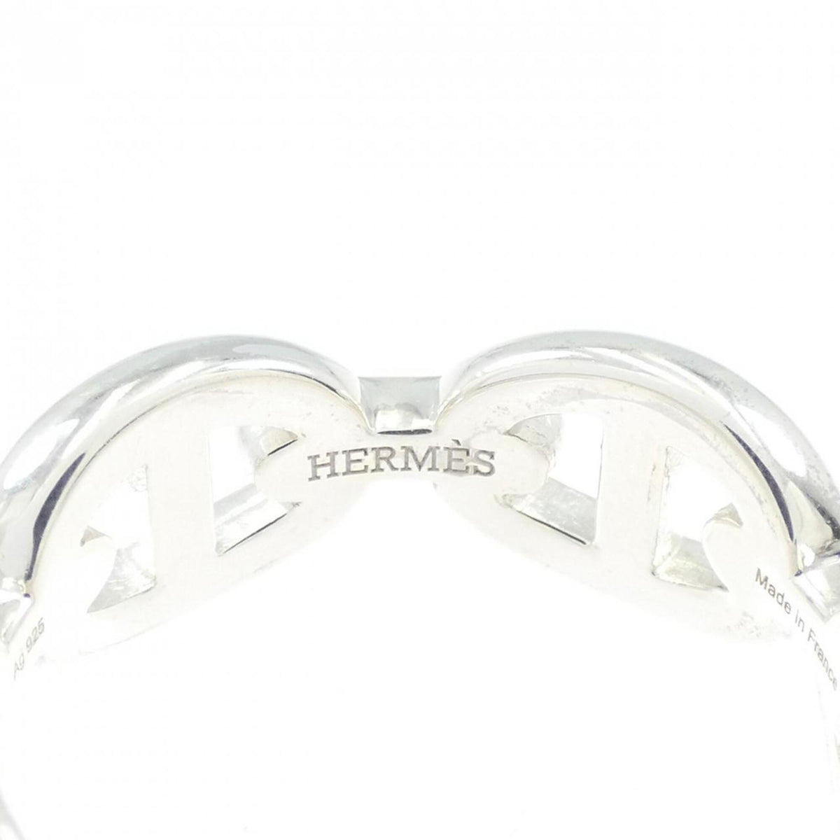 Hermes Silver 925 Band Ring (Pre-Owned)