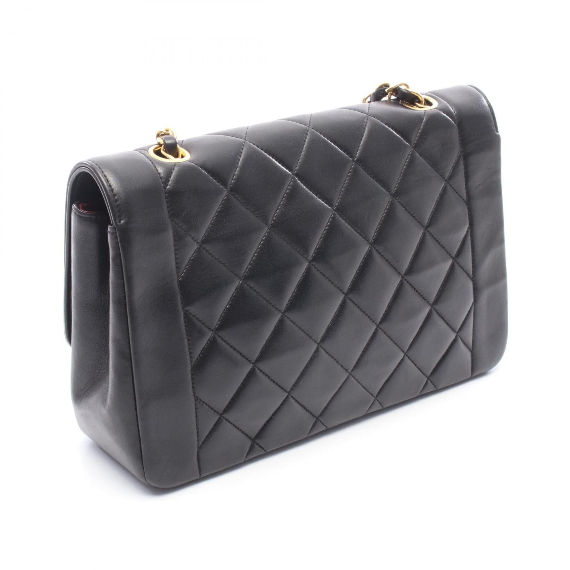 Chanel Black Leather Handbag Shoulder Bag (Pre-Owned)