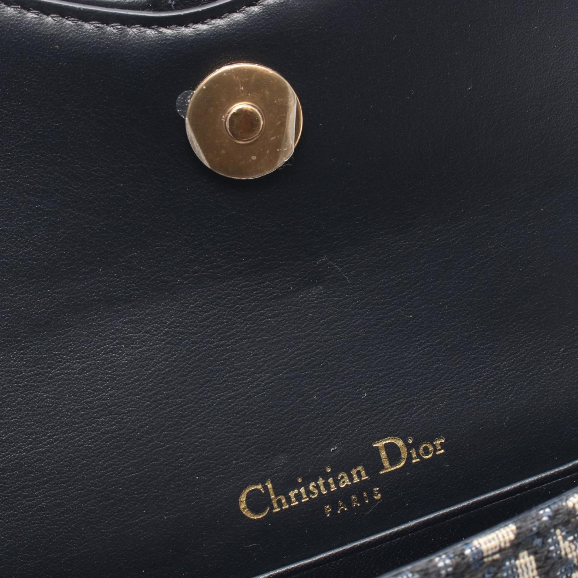 Christian Dior Beige Navy Canvas Leather Fanny Pack Handbag Saddle Bag (Pre-Owned)