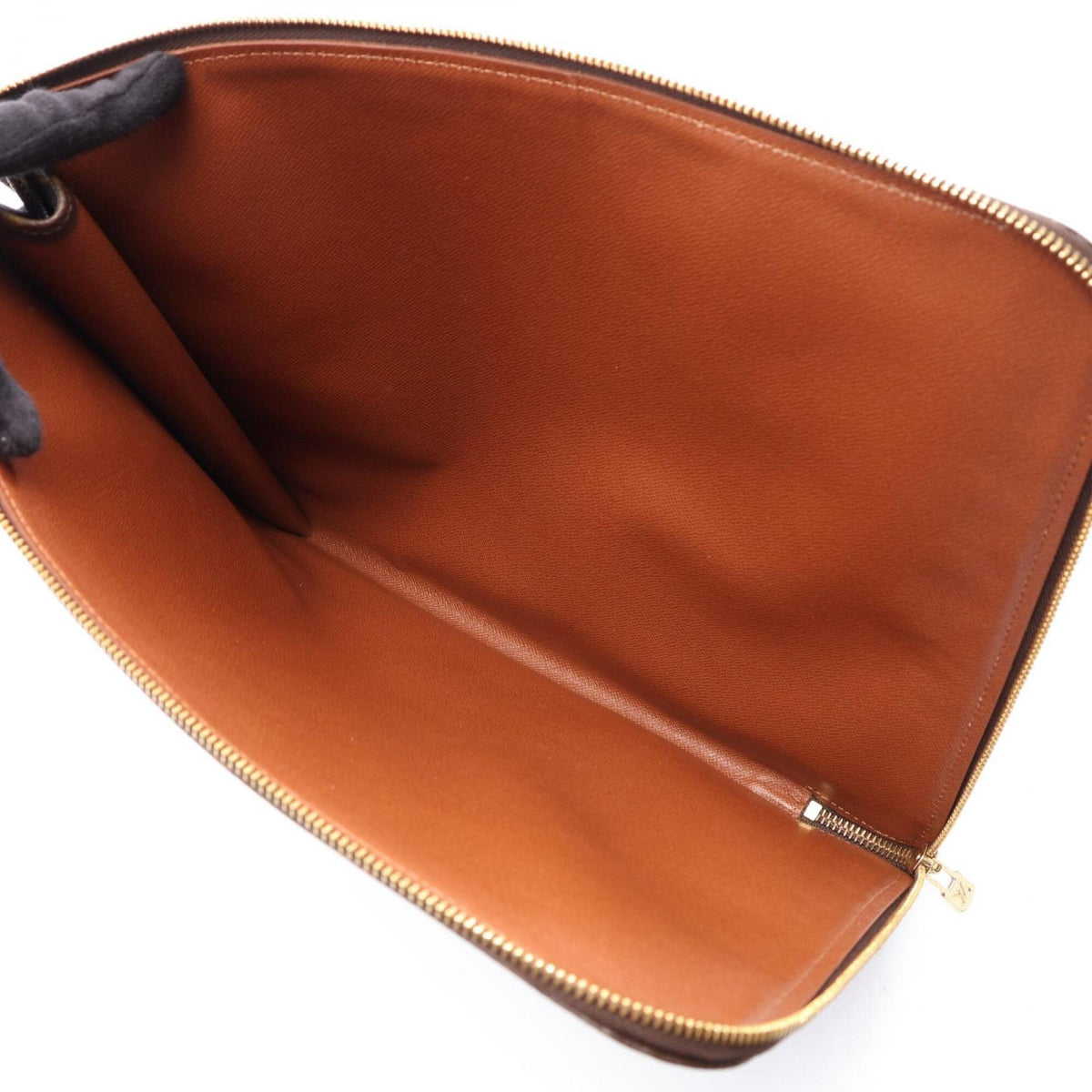 Louis Vuitton Brown Coated Canvas Clutch Bag Handbag (Pre-Owned)