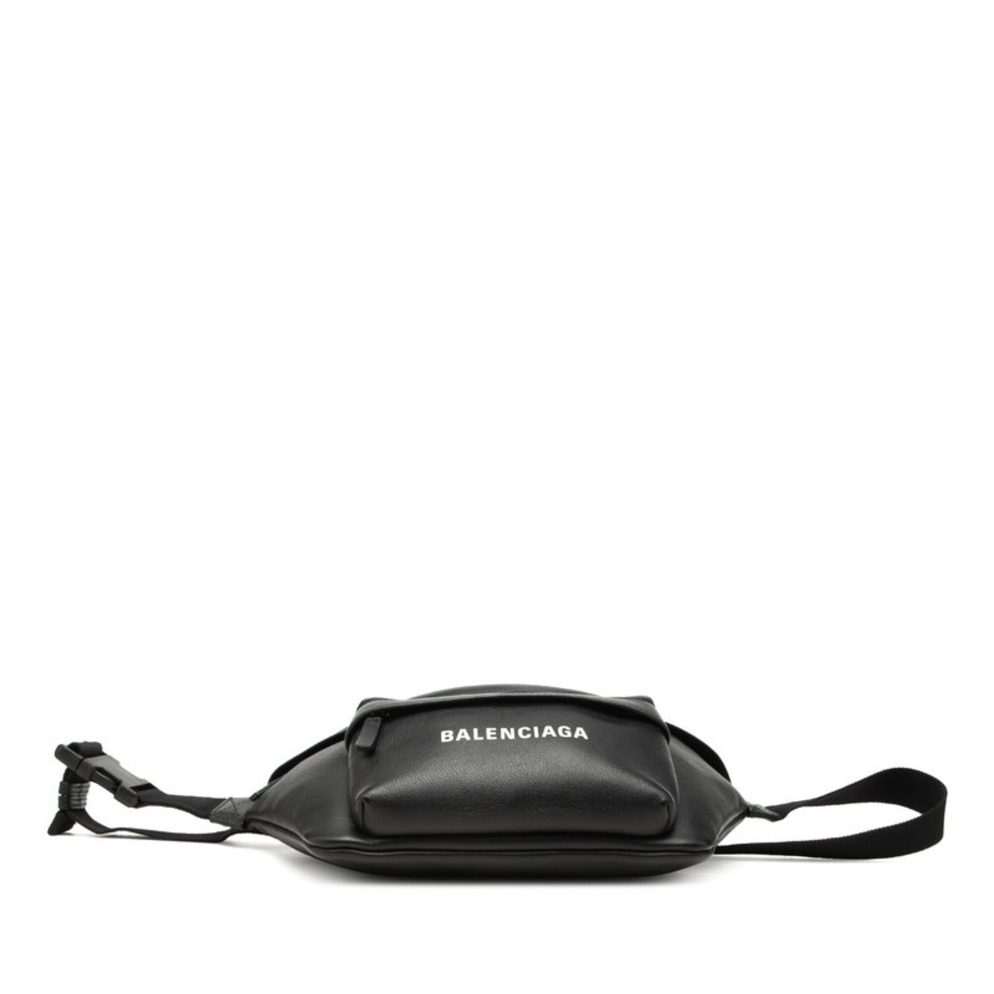 Balenciaga Black Leather Fanny Pack Sling Bag (Pre-Owned)