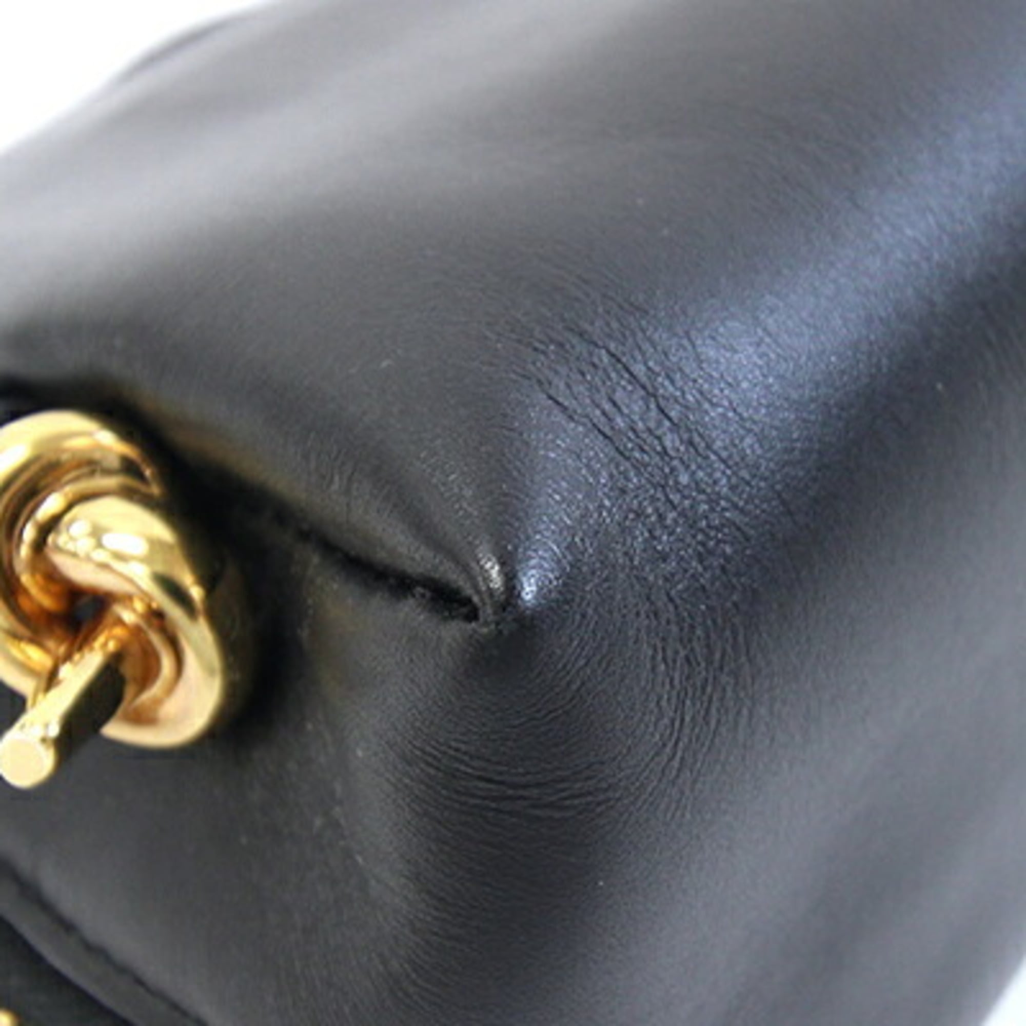 Bottega Veneta Black Leather Pochette Pouch Shoulder Bag (Pre-Owned)