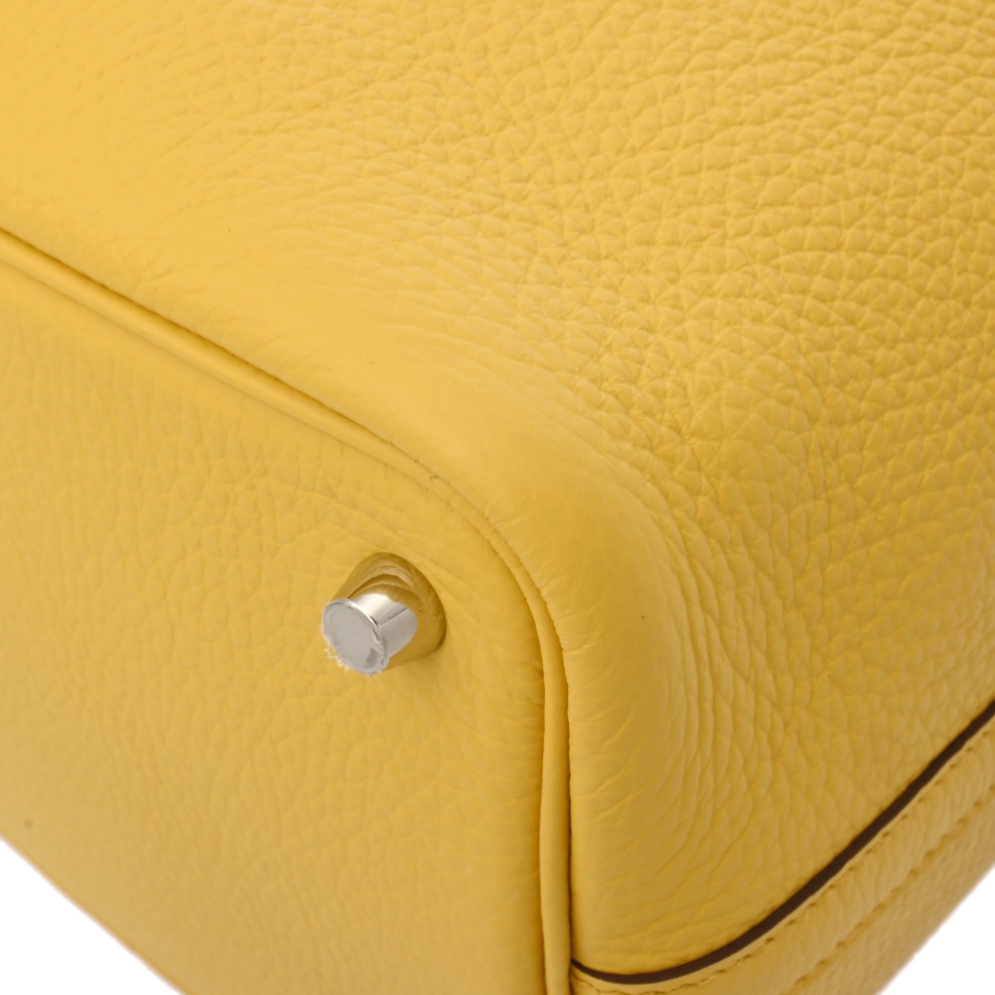 Hermes Silver Taurillon Clemence Leather Handbag (Pre-Owned)