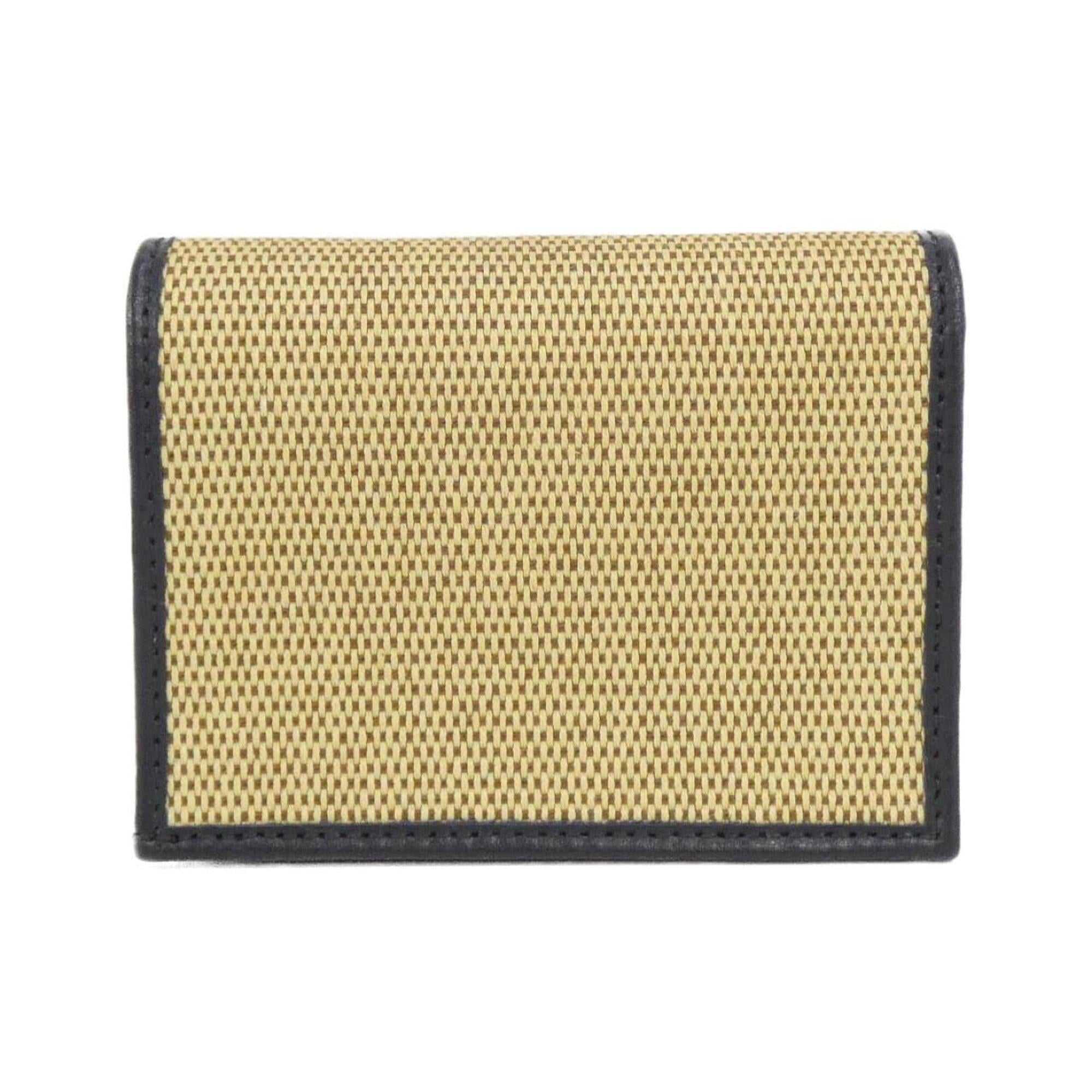 Gucci Beige Navy Canvas Leather Wallet (Bi-Fold) (Pre-Owned)
