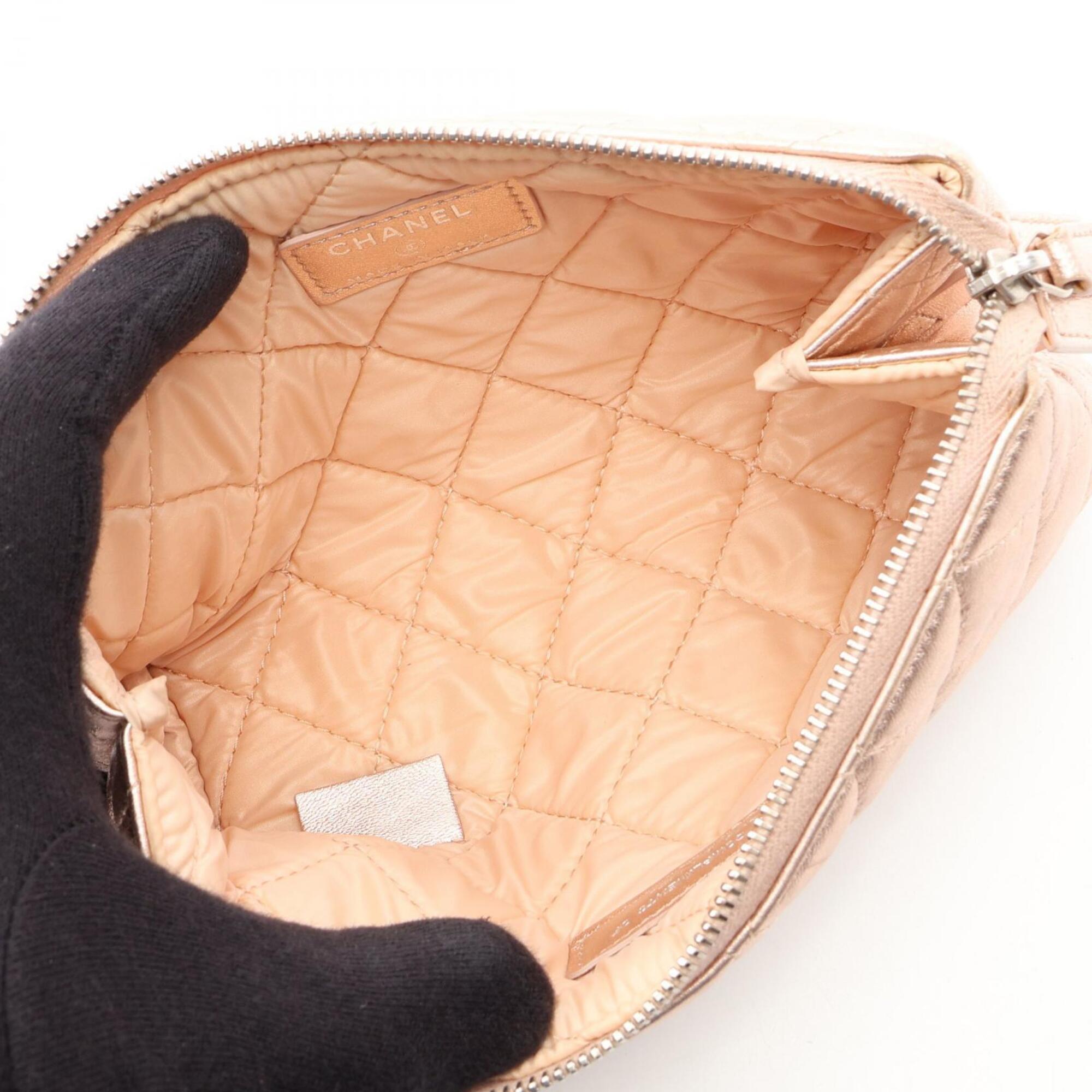 Chanel Pink Leather Handbag Pouch (Pre-Owned)