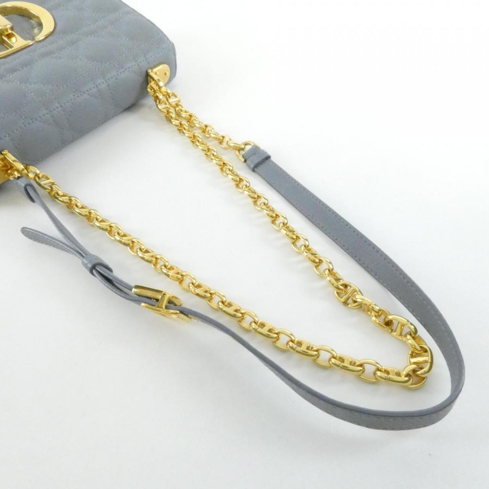 Christian Dior Gray Leather Shoulder Bag (Pre-Owned)