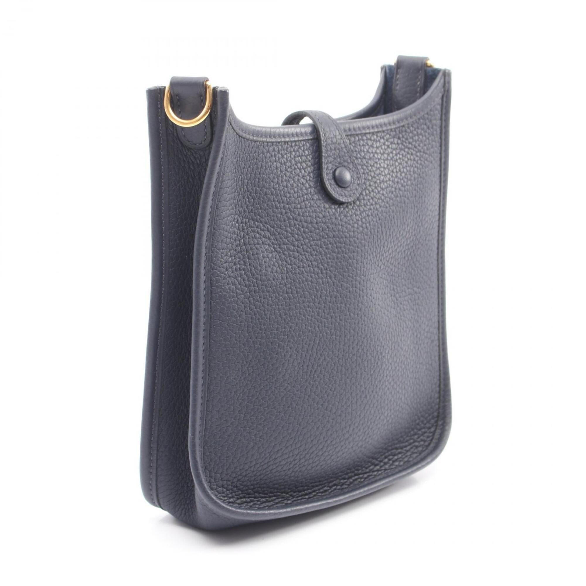 Hermes Blue Nuit Navy Taurillon Clemence Leather Handbag Shoulder Bag (Pre-Owned)