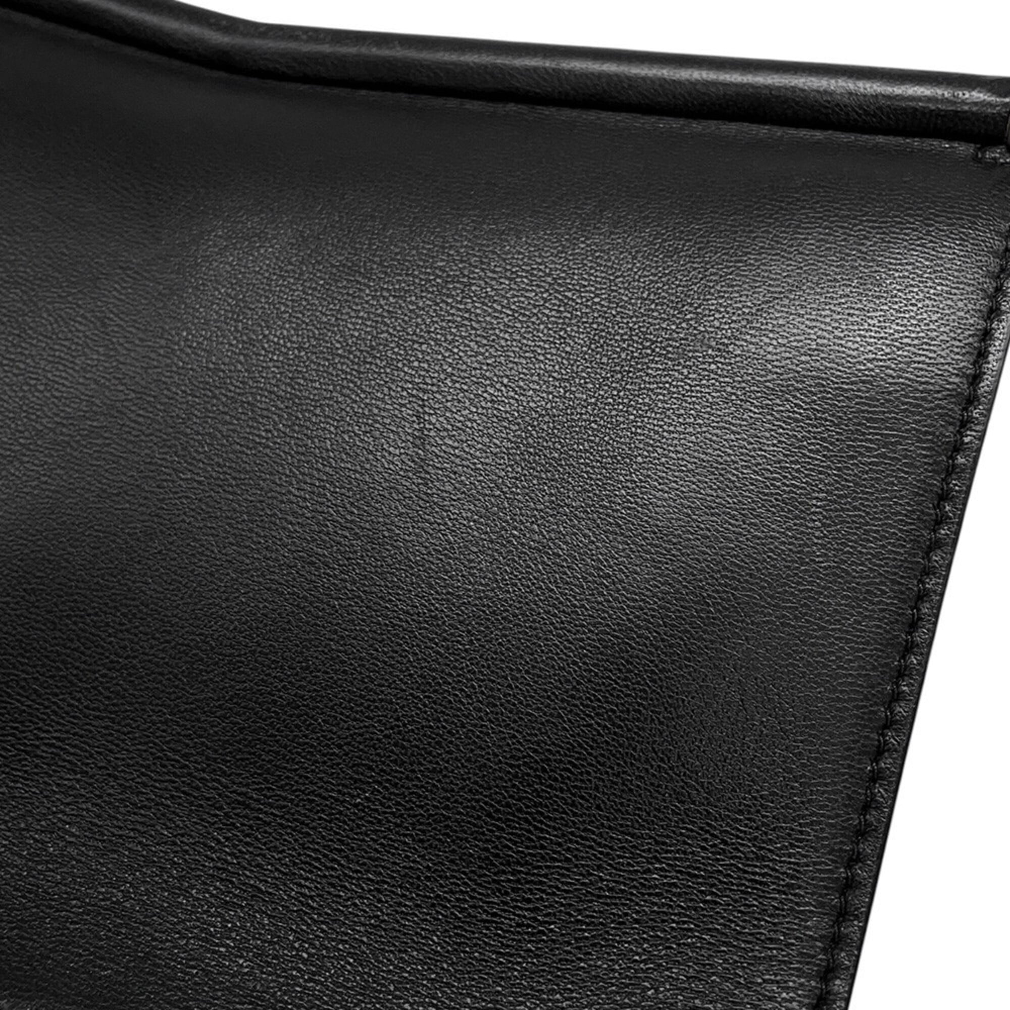 Jimmy Choo Black Leather Handbag Shoulder Bag (Pre-Owned)