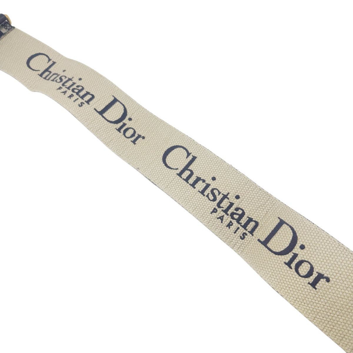 Christian Dior Navy Canvas Leather Handbag Saddle Bag (Pre-Owned)