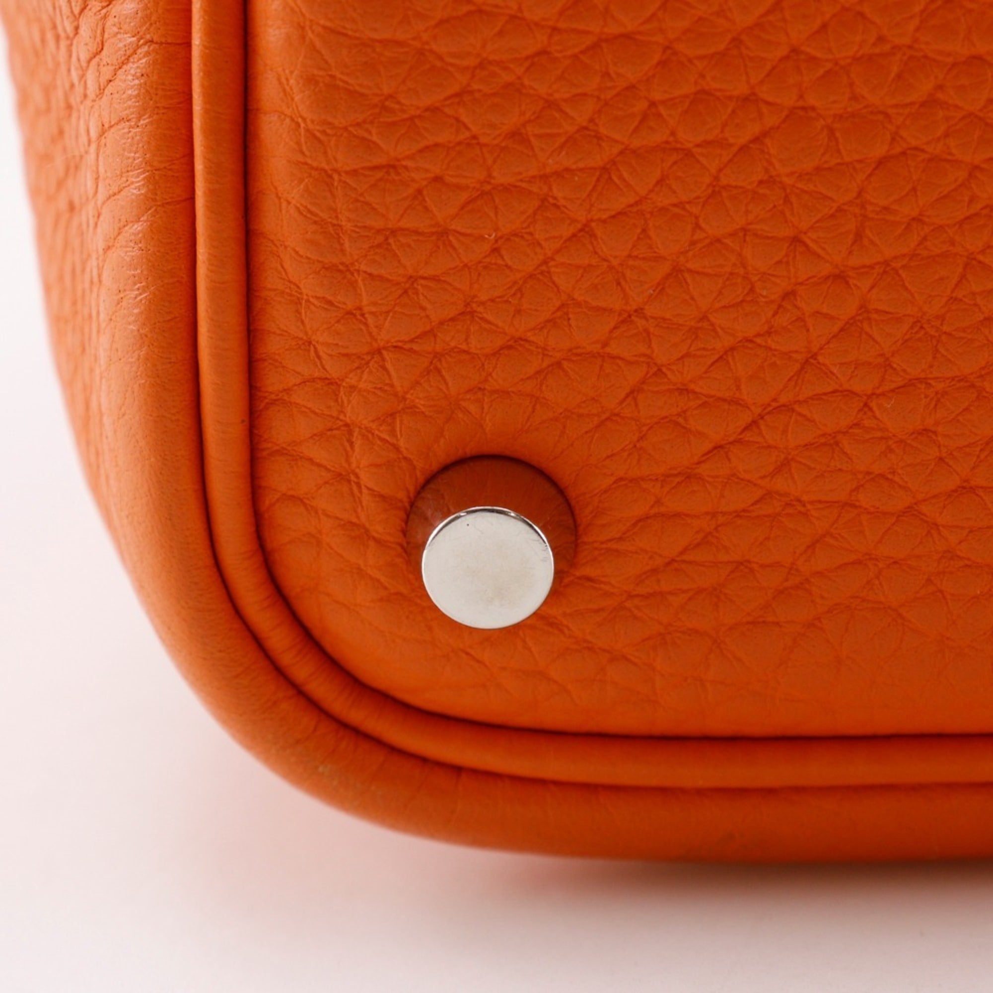Hermes Orange Taurillon Clemence Leather Handbag (Pre-Owned)