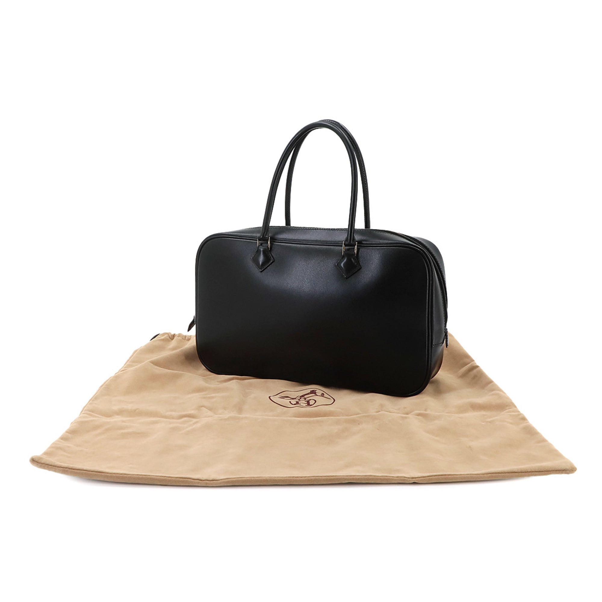 Hermes Black Box Calf Leather Handbag (Pre-Owned)