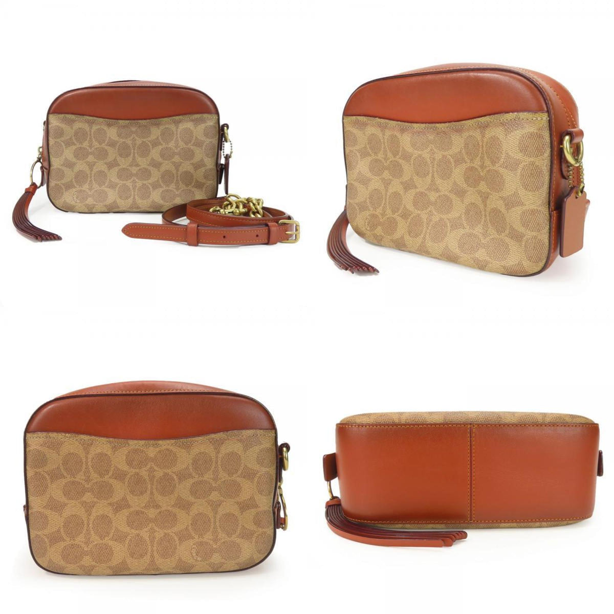 Coach Brown Leather Pvc Shoulder Bag (Pre-Owned)