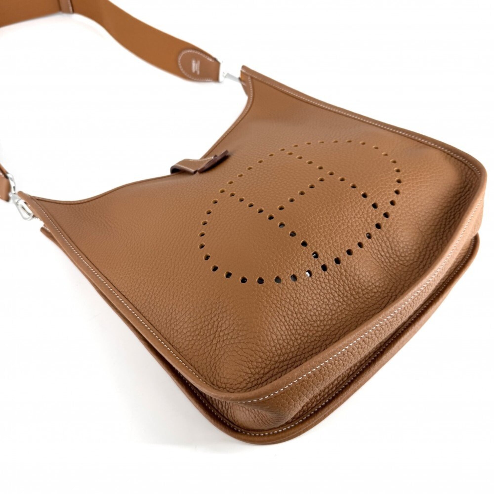 Hermes Evelyne Brown Leather Shoulder Bag (Pre-Owned)