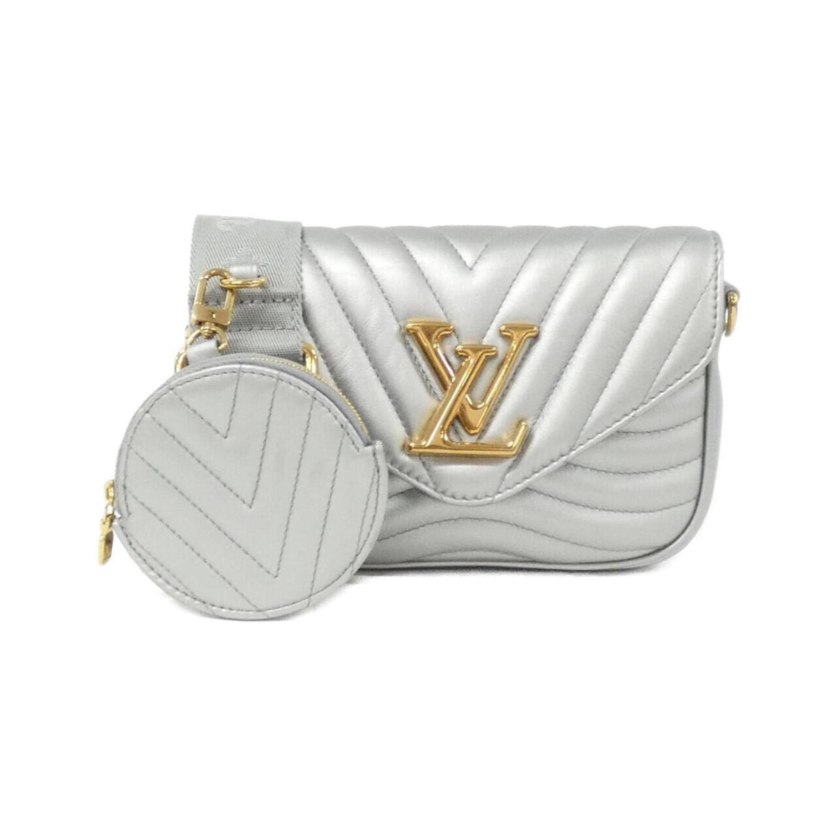 Louis Vuitton Silver Leather Pochette Pouch Shoulder Bag (Pre-Owned)