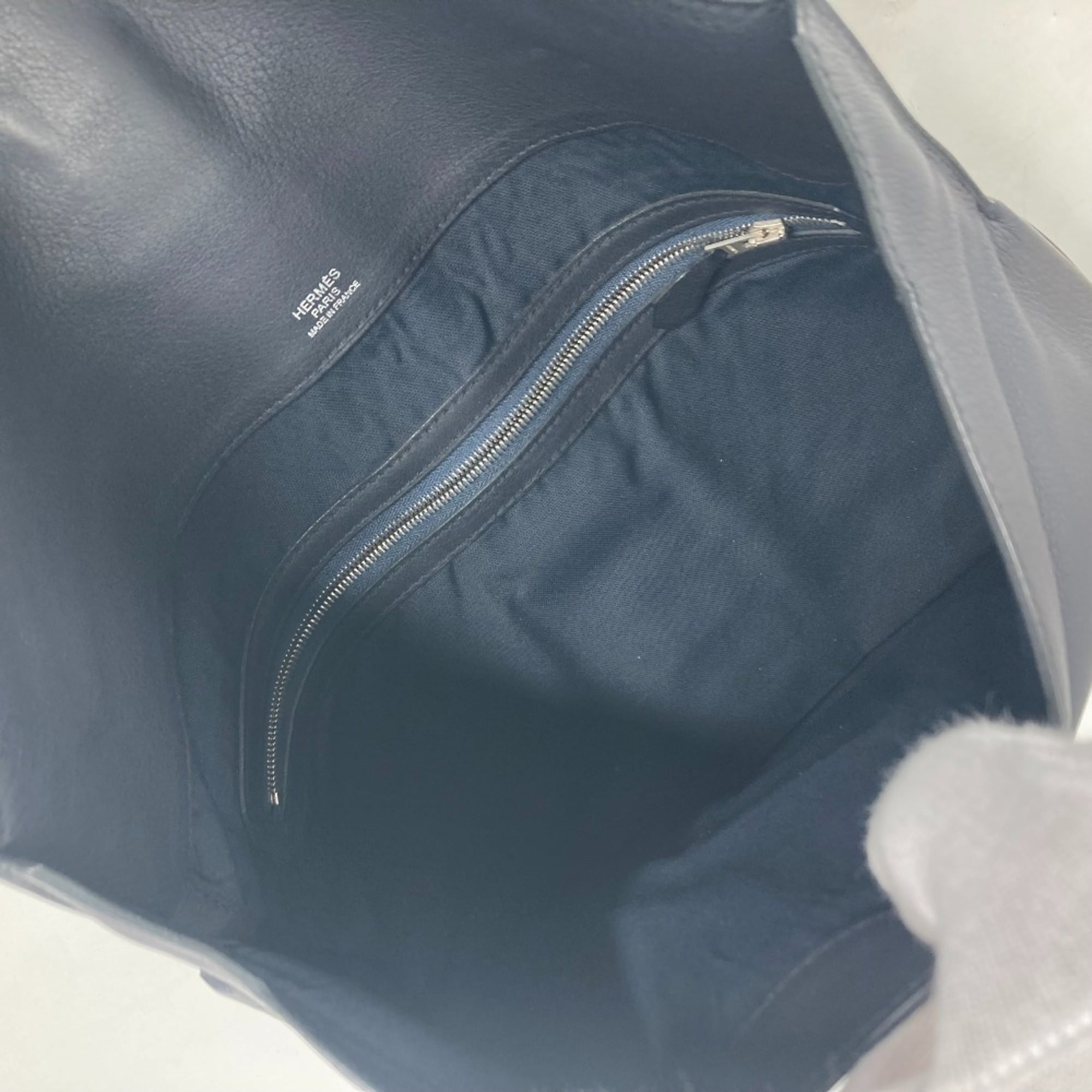 Hermes Navy Leather Clutch Bag Pouch (Pre-Owned)