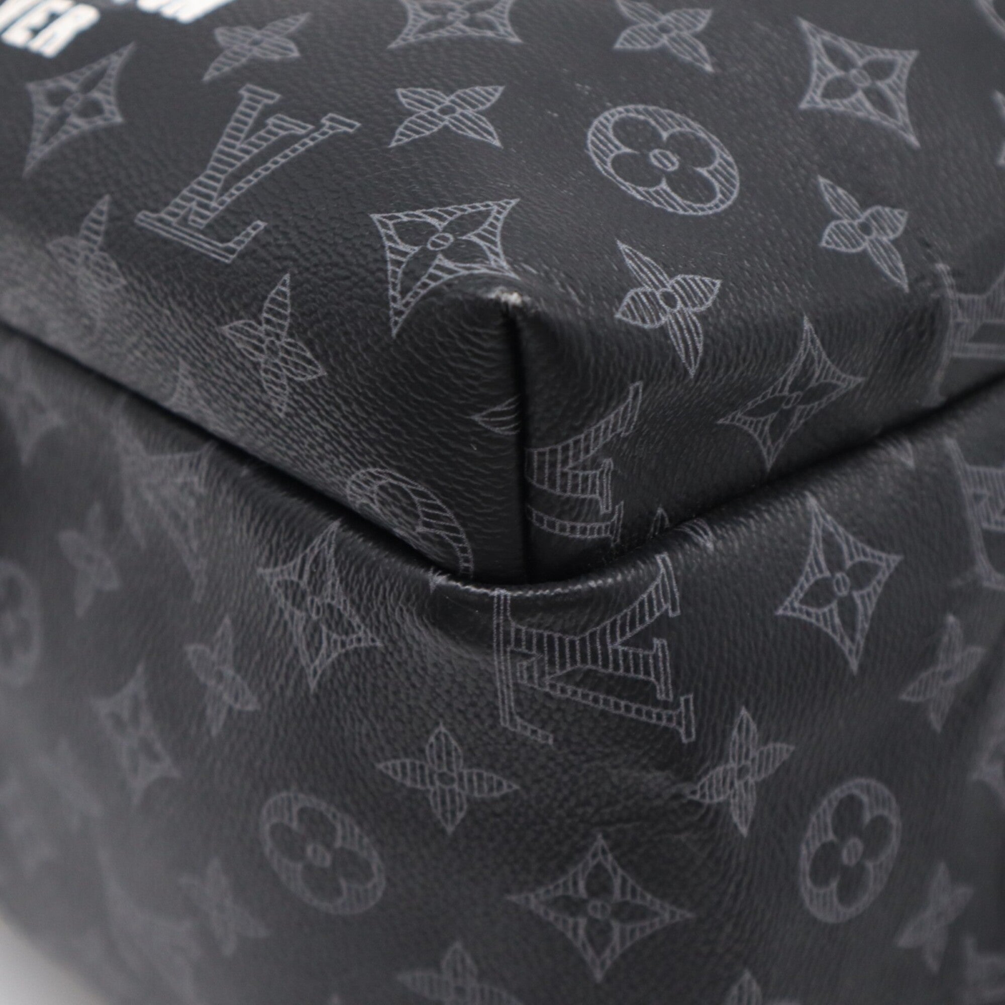 Louis Vuitton Monogram Black Gray White Coated Canvas Leather Backpack (Pre-Owned)