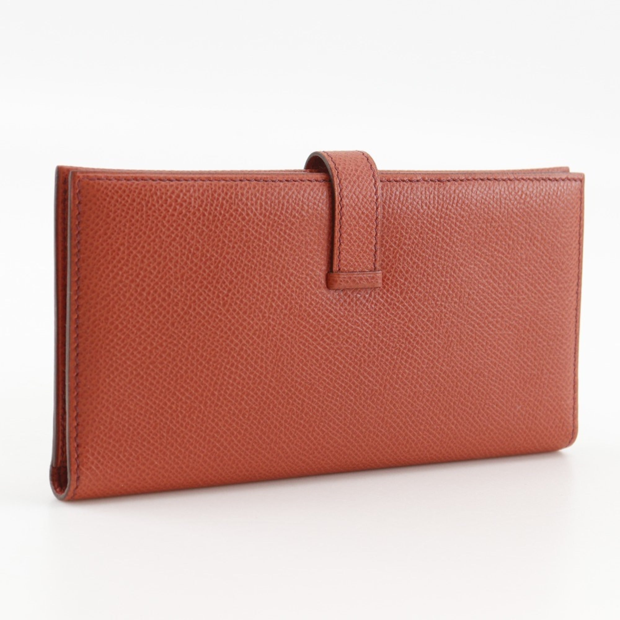 Hermes Orange Epsom Leather Long Wallet (Bi-Fold) (Pre-Owned)