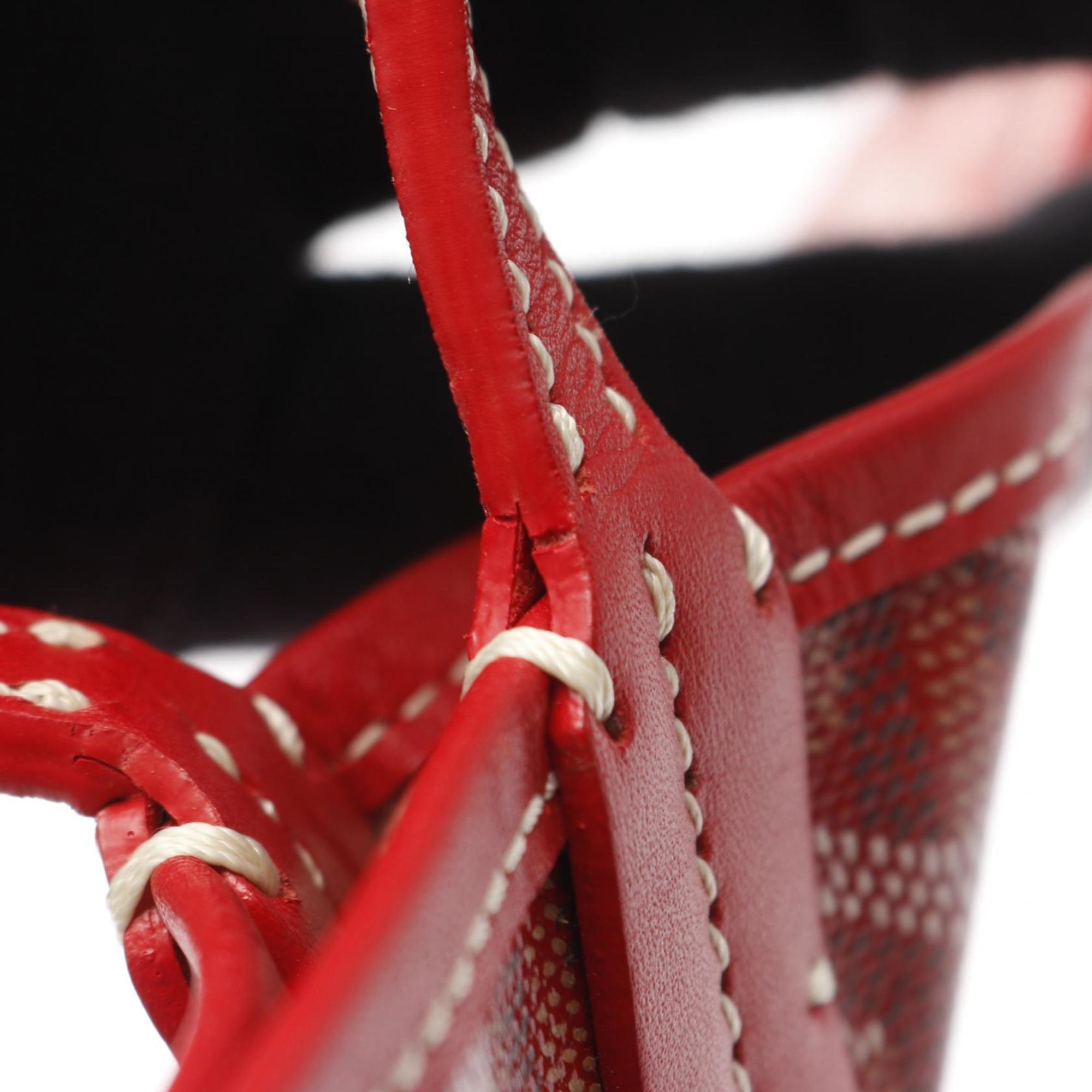 Goyard Multi-Color Red Color Coated Canvas Pvc Leather Tote Bag (Pre-Owned)